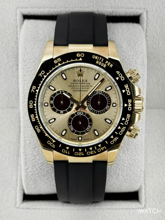2023 Rolex Daytona 40mm 116518LN 18K Yellow Gold Oysterflex Champagne Dial - MyWatchLLC