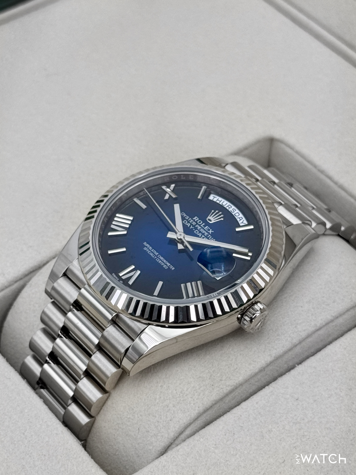 2025 Rolex Day-Date 40mm 228239 Presidential Blue Ombre Dial