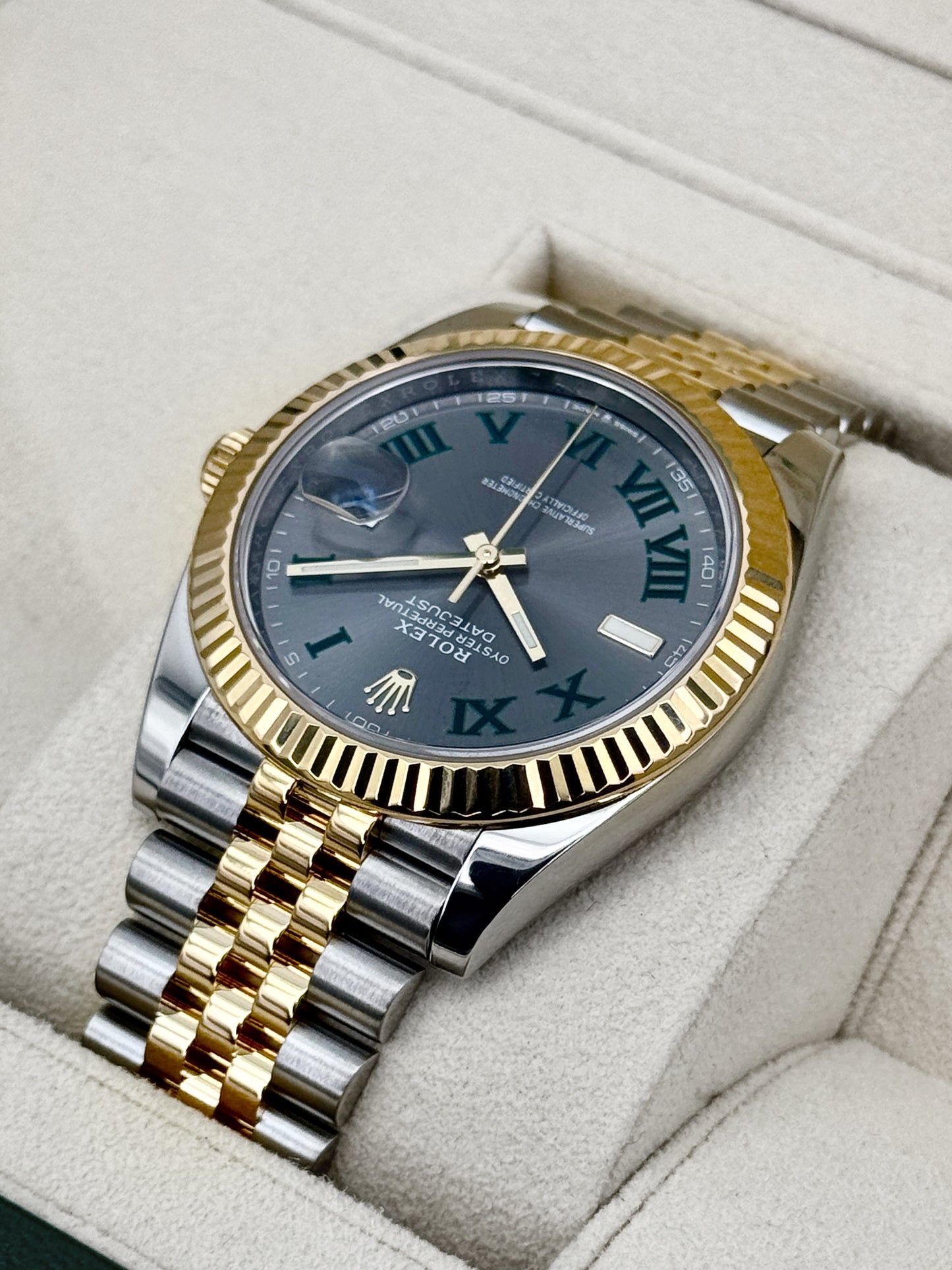 2021 Rolex Datejust 41mm 126333 Two-Tone Jubilee Wimbledon Dial