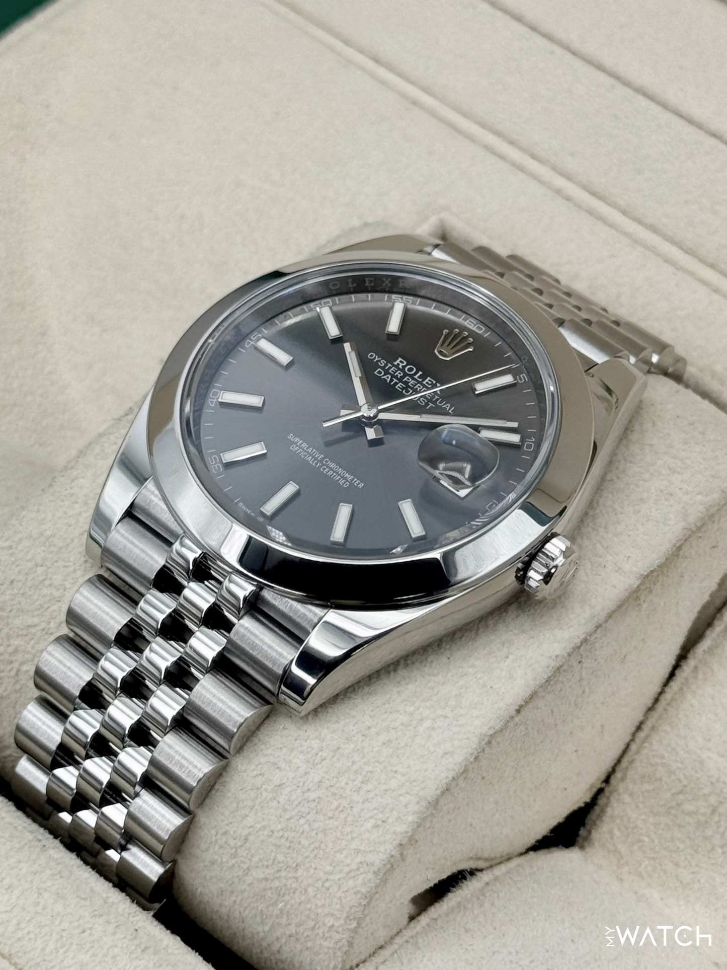 2023 Rolex Datejust 41mm 126300 Stainless Steel Jubilee Rhodium Dial - MyWatchLLC