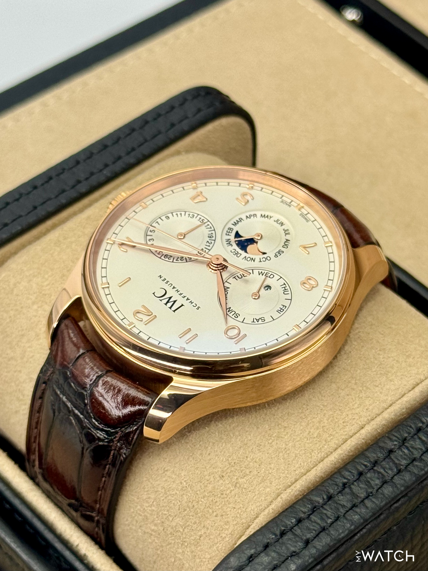 2025 IWC Portugieser Perpetual Calendar 42.4mm IW344202 Rose Gold Silver Dial - MyWatchLLC