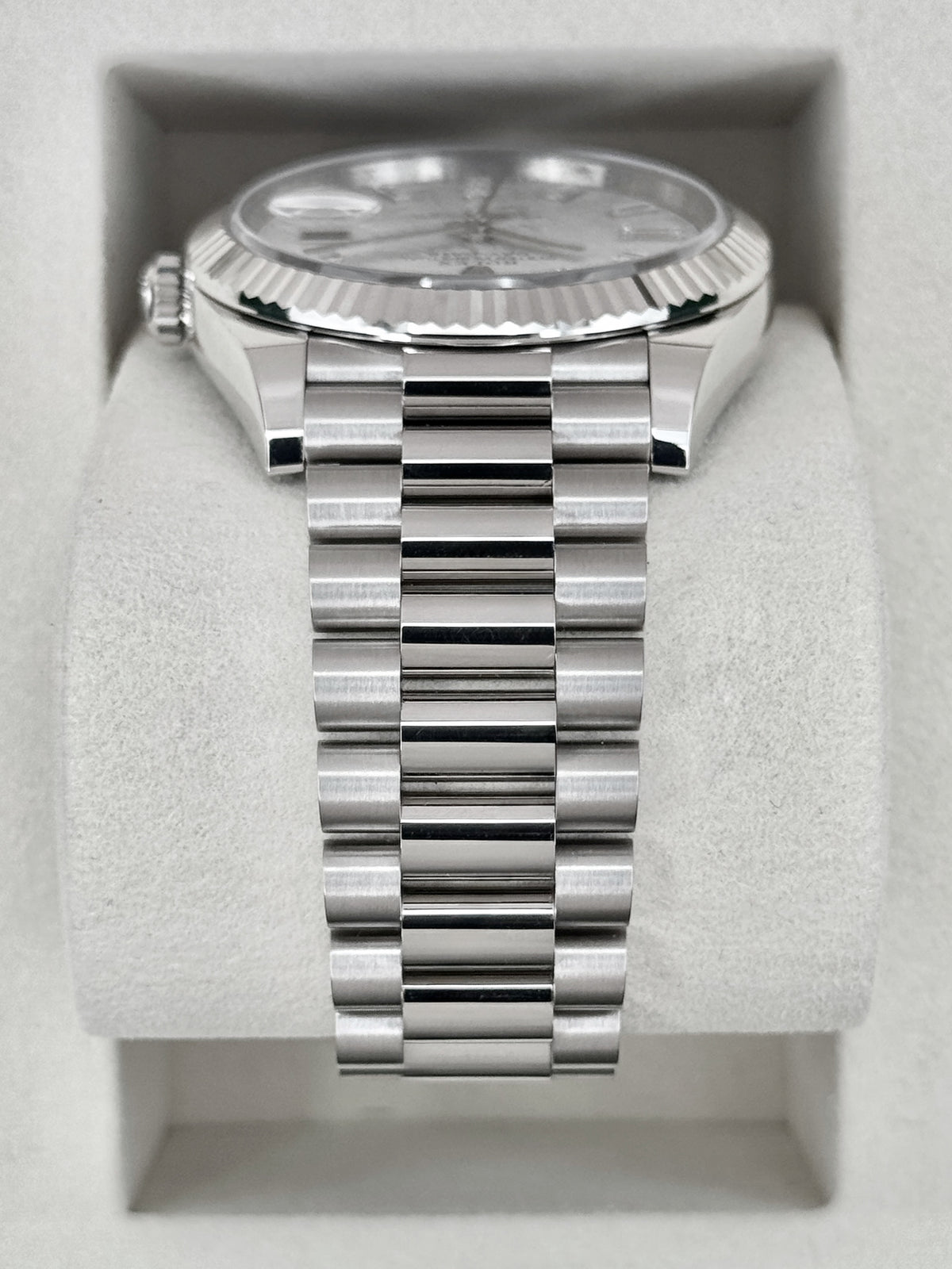 NEW 2026 Rolex Day-Date 40mm 228239 White Gold Meteorite Diamond Dial (NEW STYLE CARD)