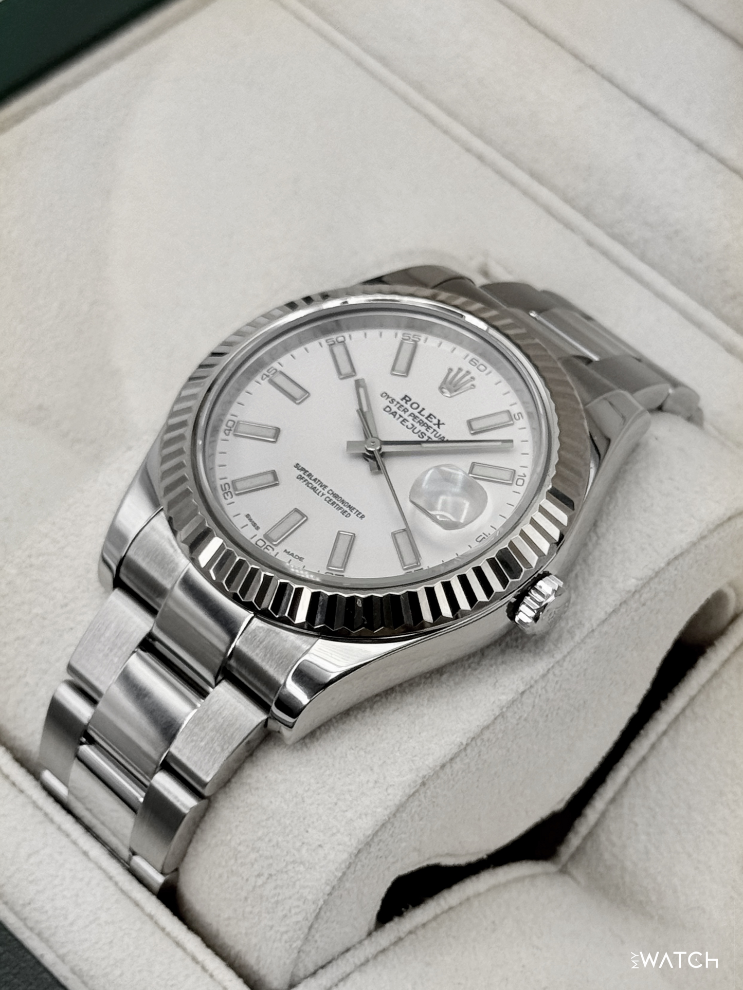 2016 Rolex Datejust II 41mm 116334 Stainless Steel Oyster White Dial