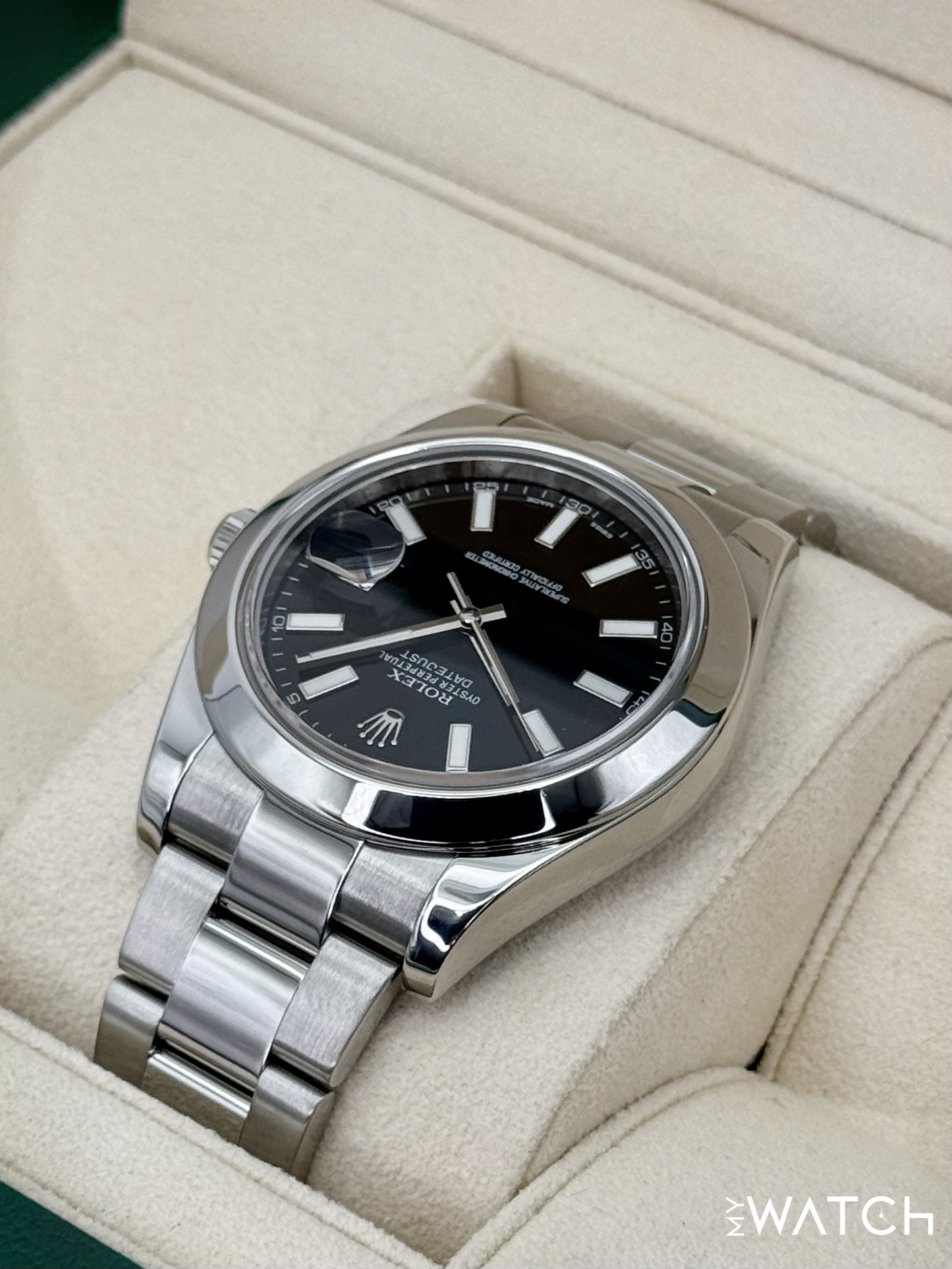 2014 Rolex Datejust II 41mm 116300 Stainless Steel Oyster Black Dial