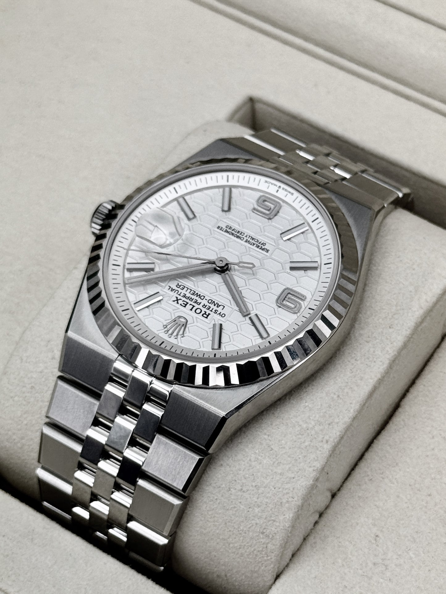 2026 Rolex Land-Dweller 40mm 127334 Stainless Steel Jubilee White Dial