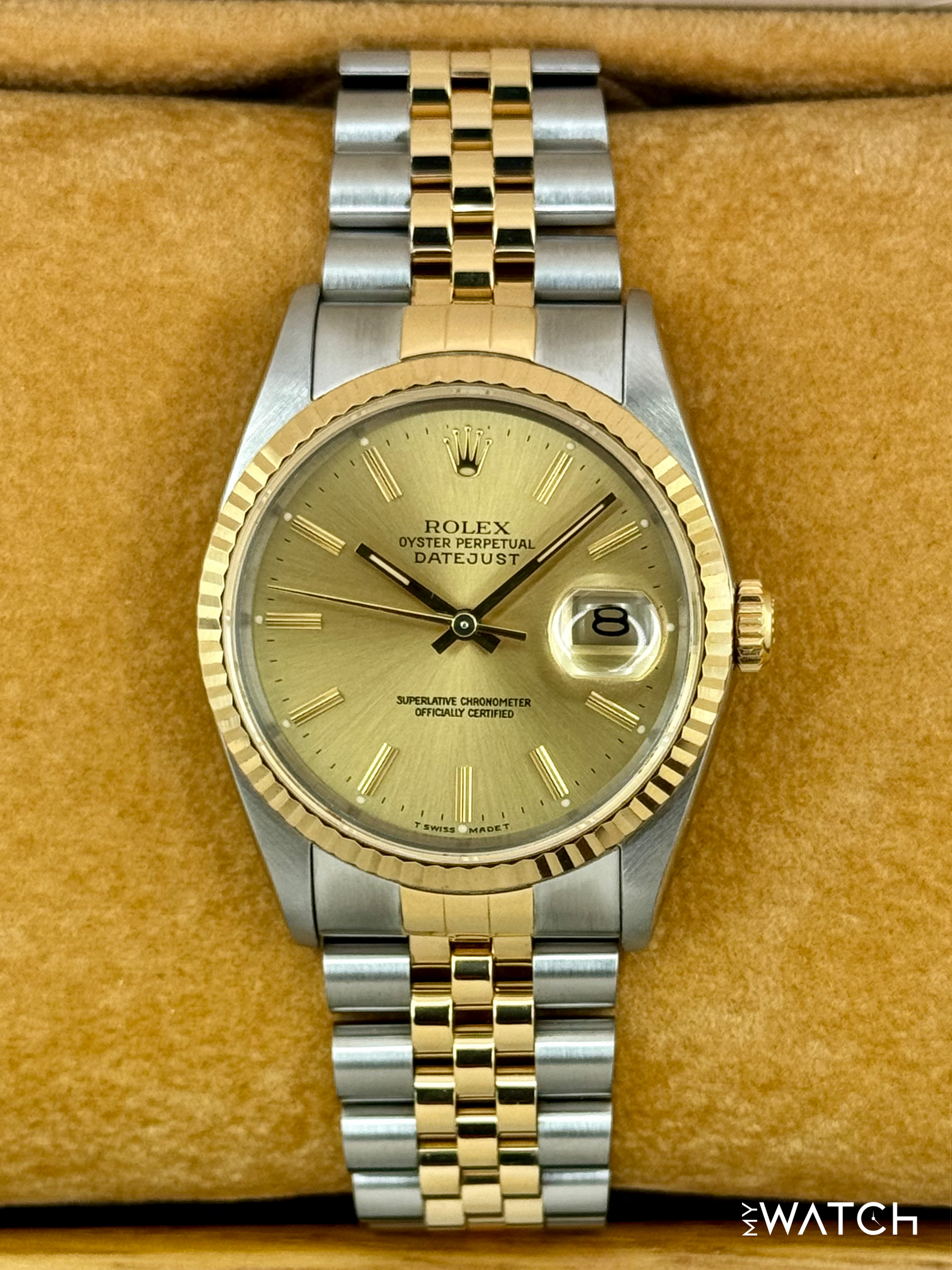 1991 Rolex Datejust 36mm 16233 Two-Tone Jubilee Champagne Dial - MyWatchLLC