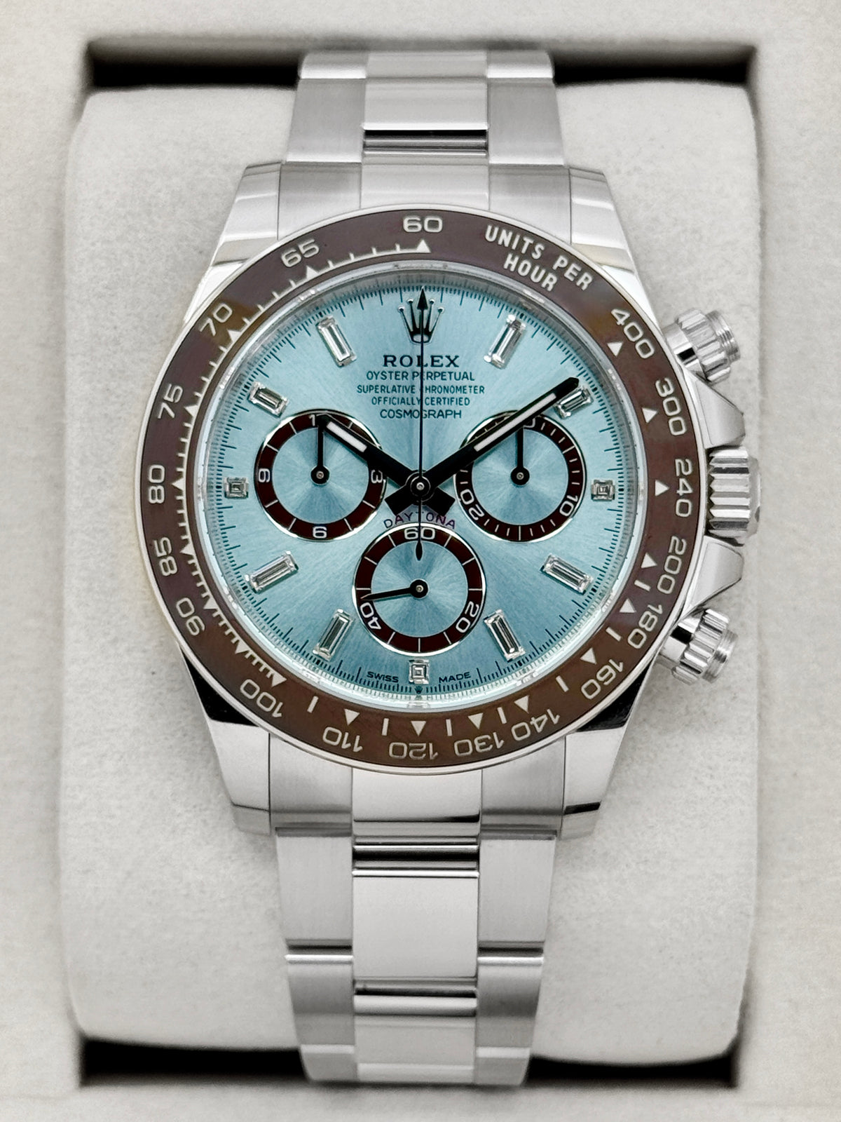 NEW 2026 Rolex Daytona 40mm 126506 Platinum Ice-Blue Diamond Baguette Dial