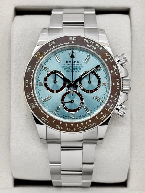 NEW 2026 Rolex Daytona 40mm 126506 Platinum Ice-Blue Diamond Baguette Dial