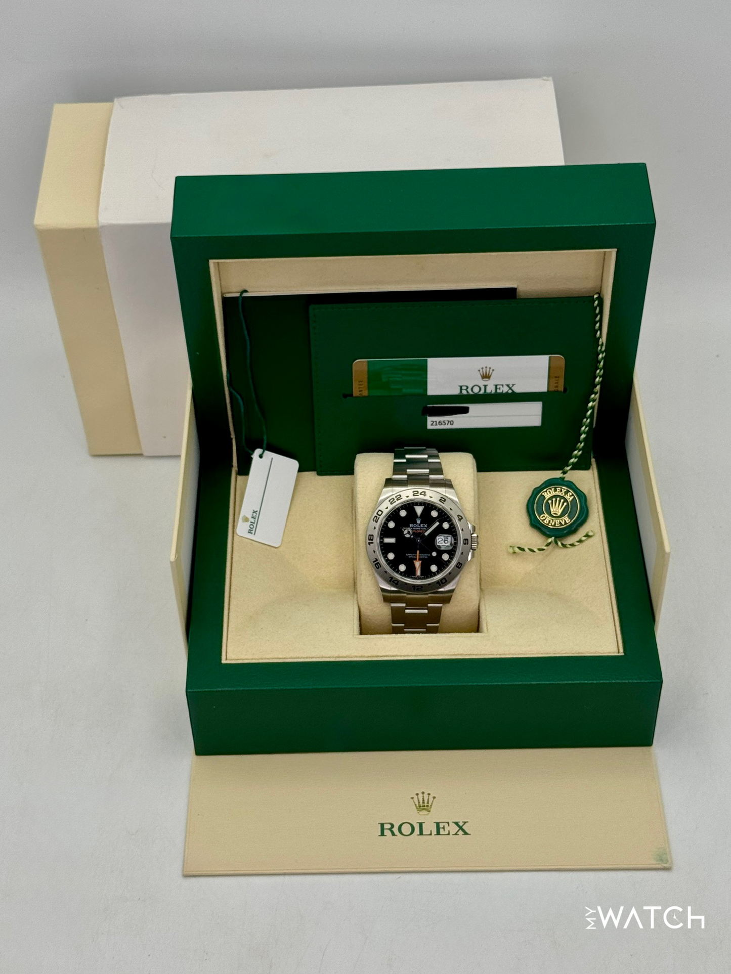 2018 Rolex Explorer II 42mm 216570 Stainless Steel Black Dial - MyWatchLLC
