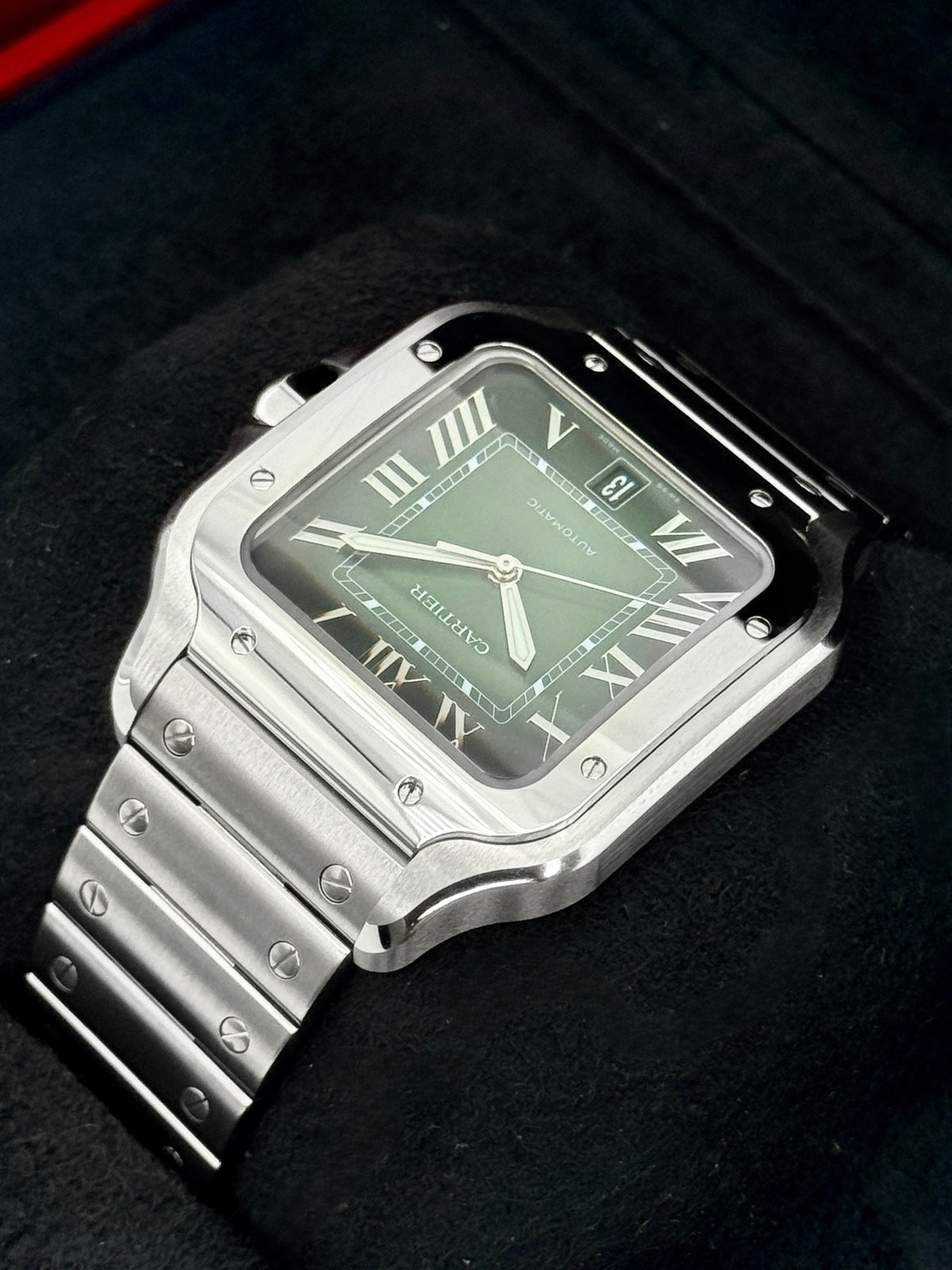 NEW 2026 Cartier Santos De Cartier 39mm WSSA0062 Stainless Steel Green Dial