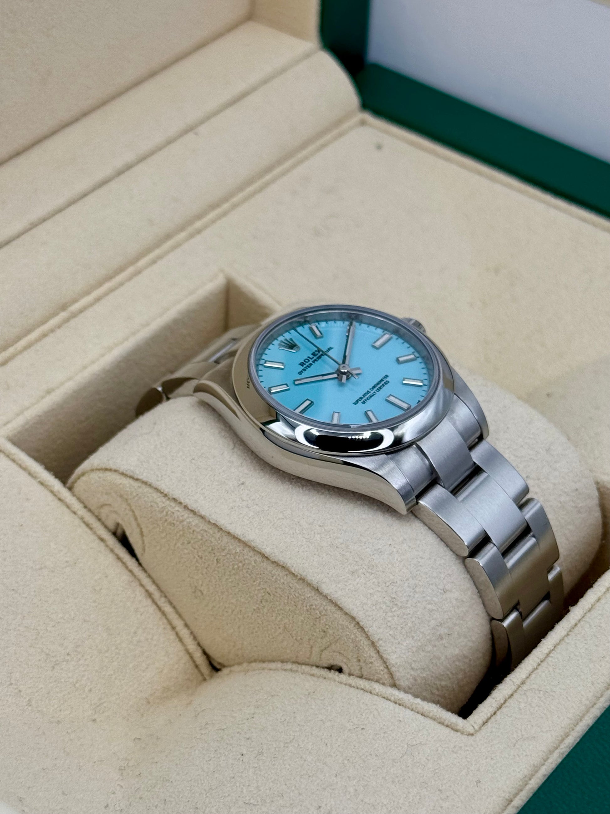 2021 Rolex Oyster Perpetual 31mm 277200 Turquoise Tiffany Blue Dial - MyWatchLLC