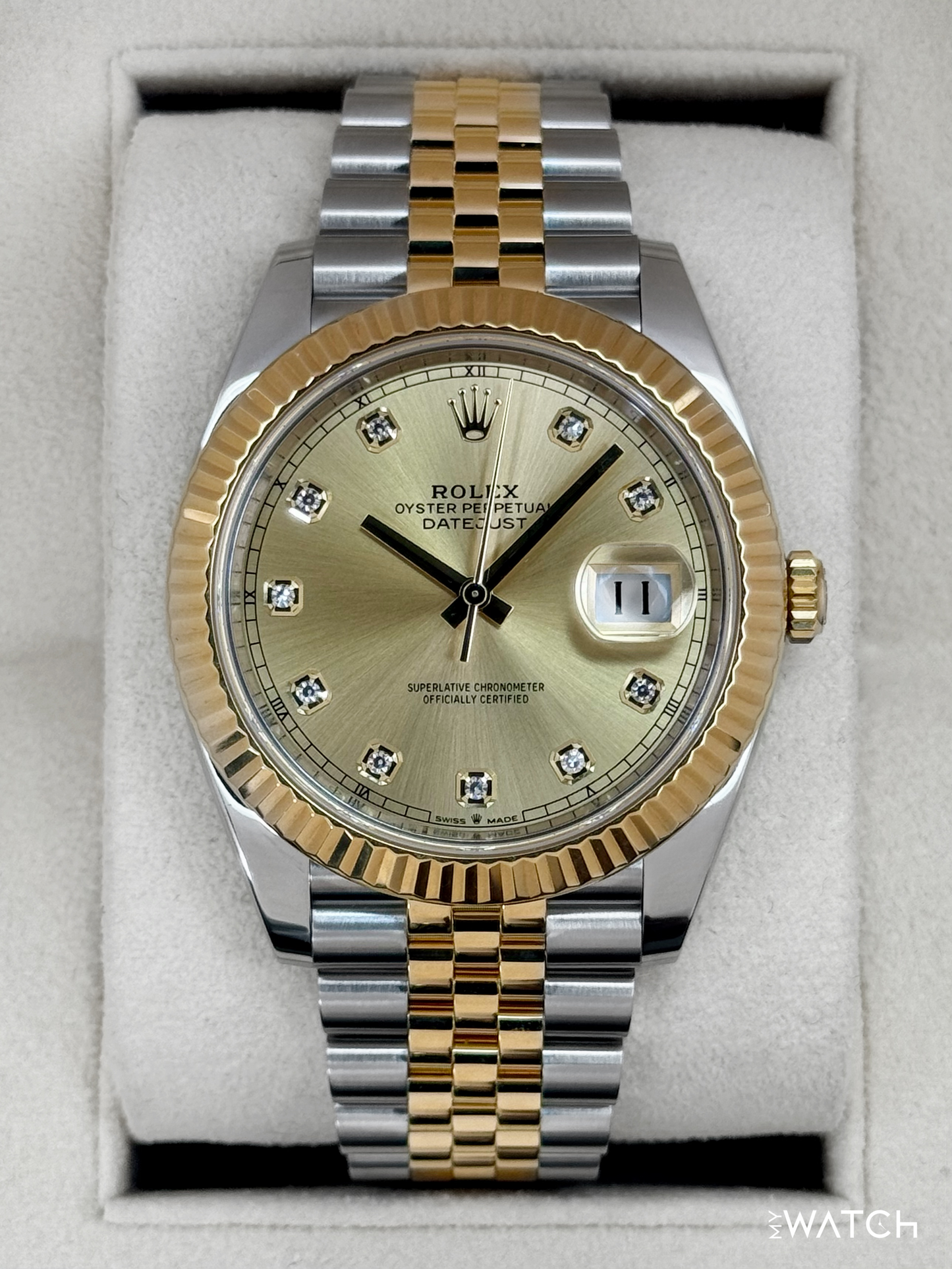 2023 Rolex Datejust 41mm 126333 Two-Tone Jubilee Champagne Diamond Dial - MyWatchLLC