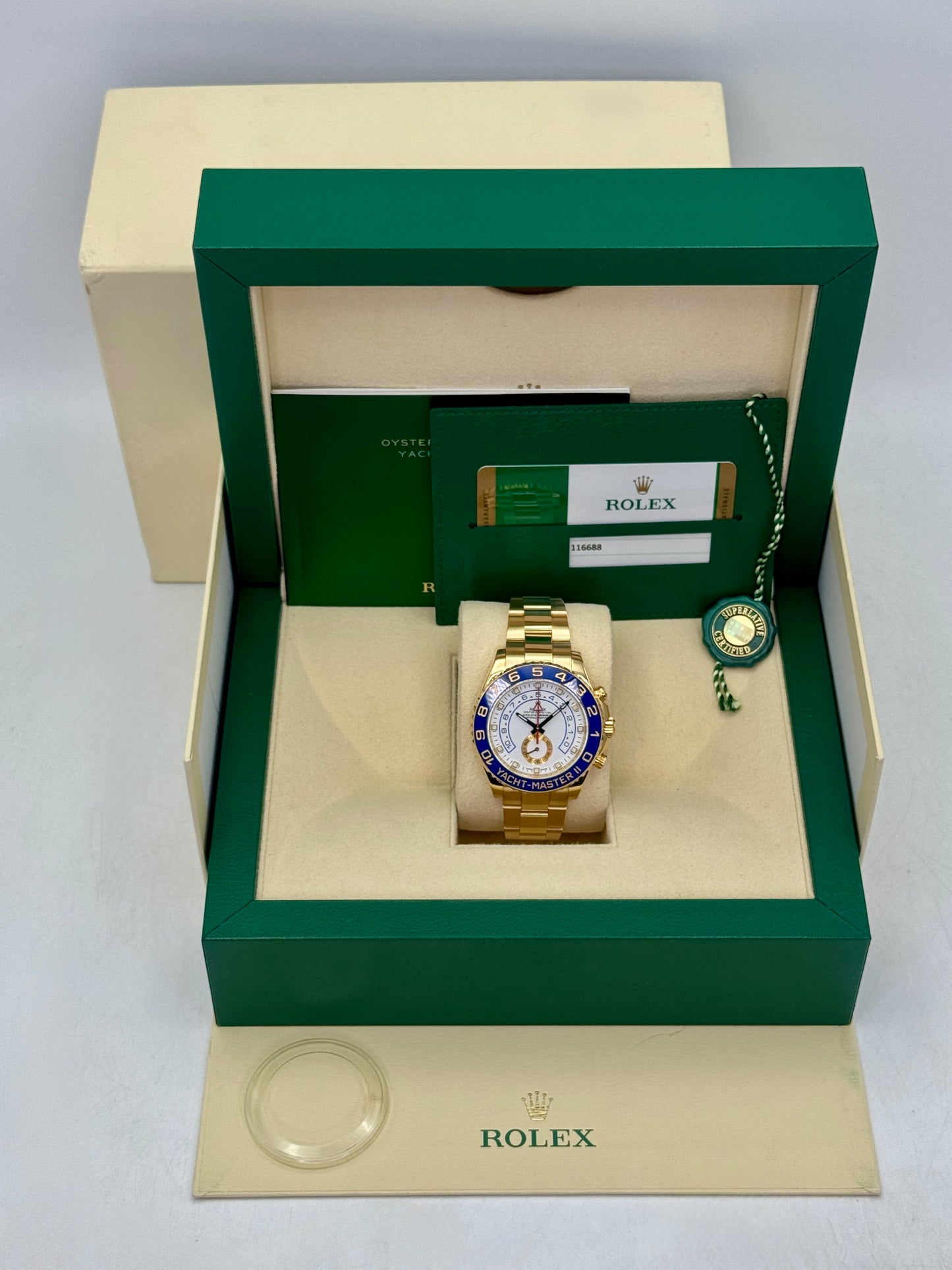 2017 Rolex Yacht-Master II 44mm 116688 18K Yellow Gold White Dial (Rolex Warranty)
