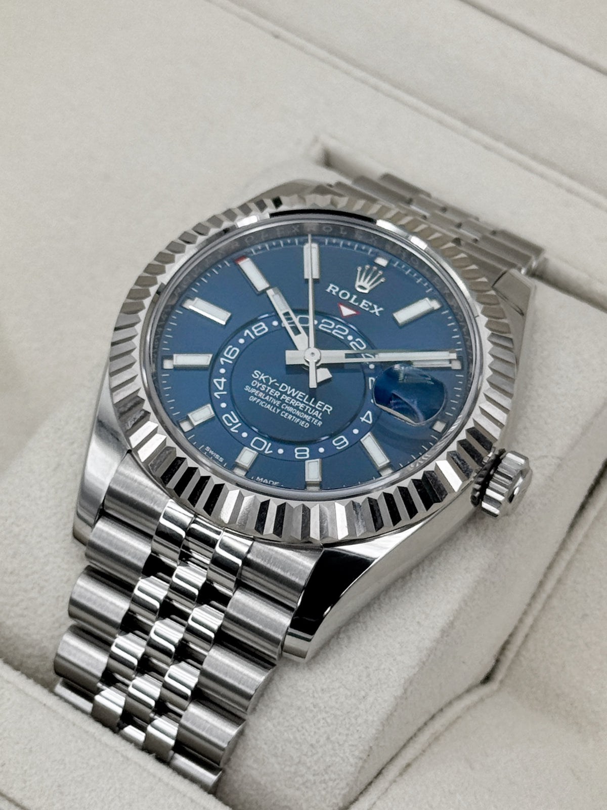 2023 Rolex Sky-Dweller 42mm 326934 Stainless Steel Jubilee Blue Dial