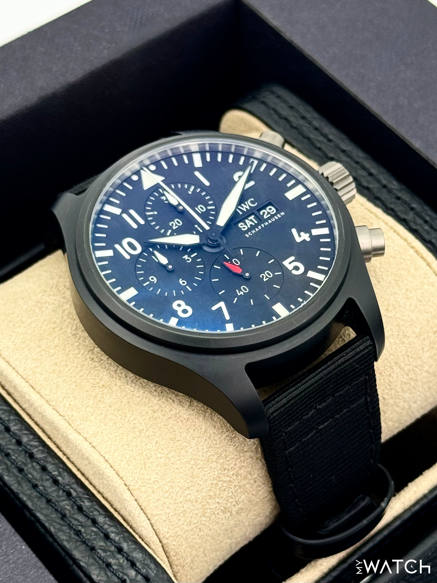2024 IWC Pilot’s Watch Chronograph "Top Gun" 44.5mm IW389101 Ceramic Black Dial