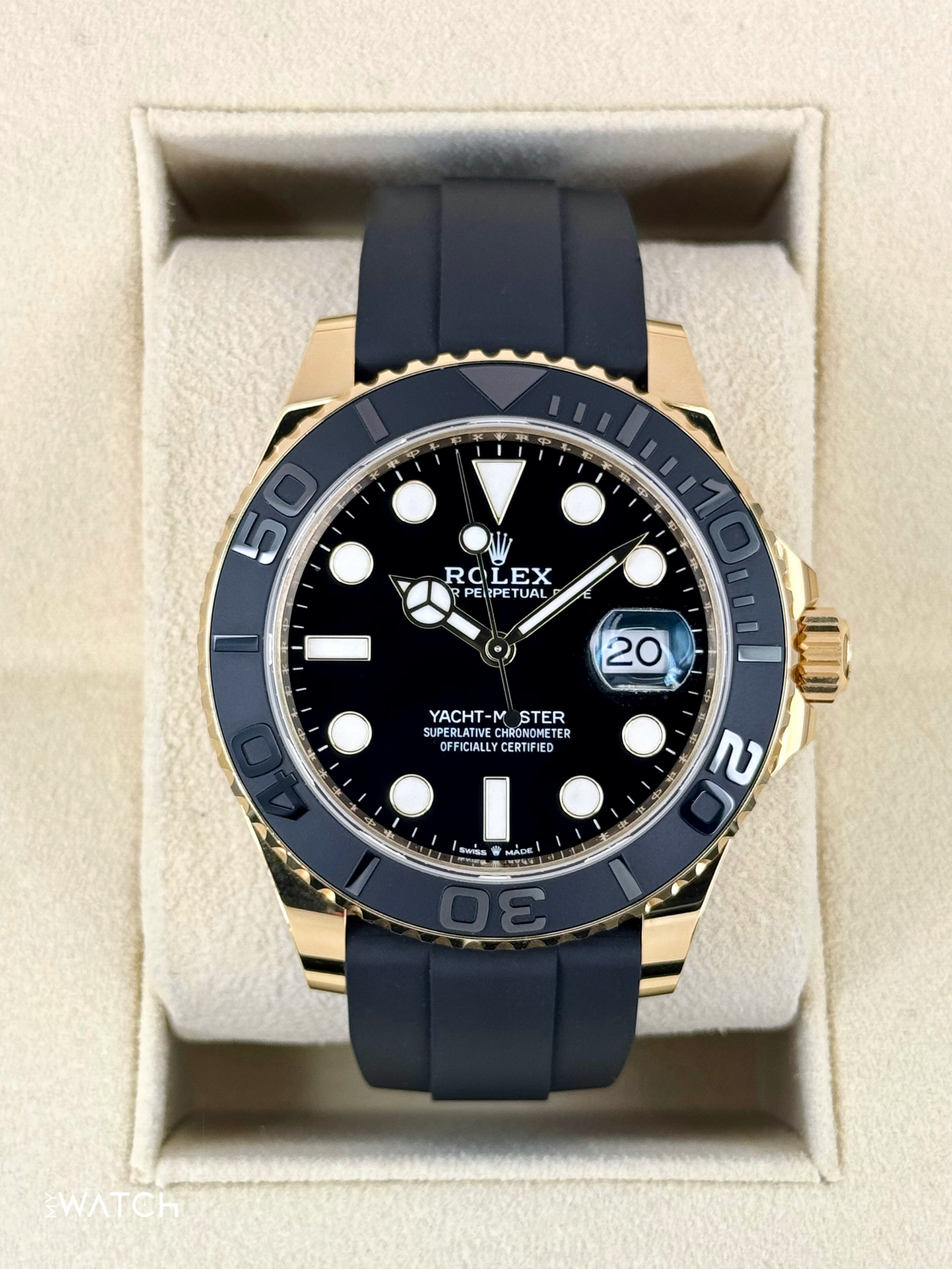 2023 Rolex Yacht-Master 42mm 226658 Gold Oysterflex Black Dial