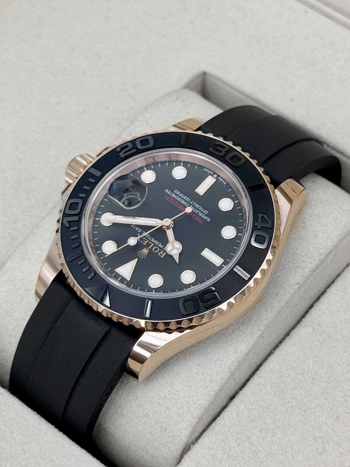 NEW 2026 Rolex Yacht-Master 40mm 126655 Rose Gold Oysterflex Black Dial