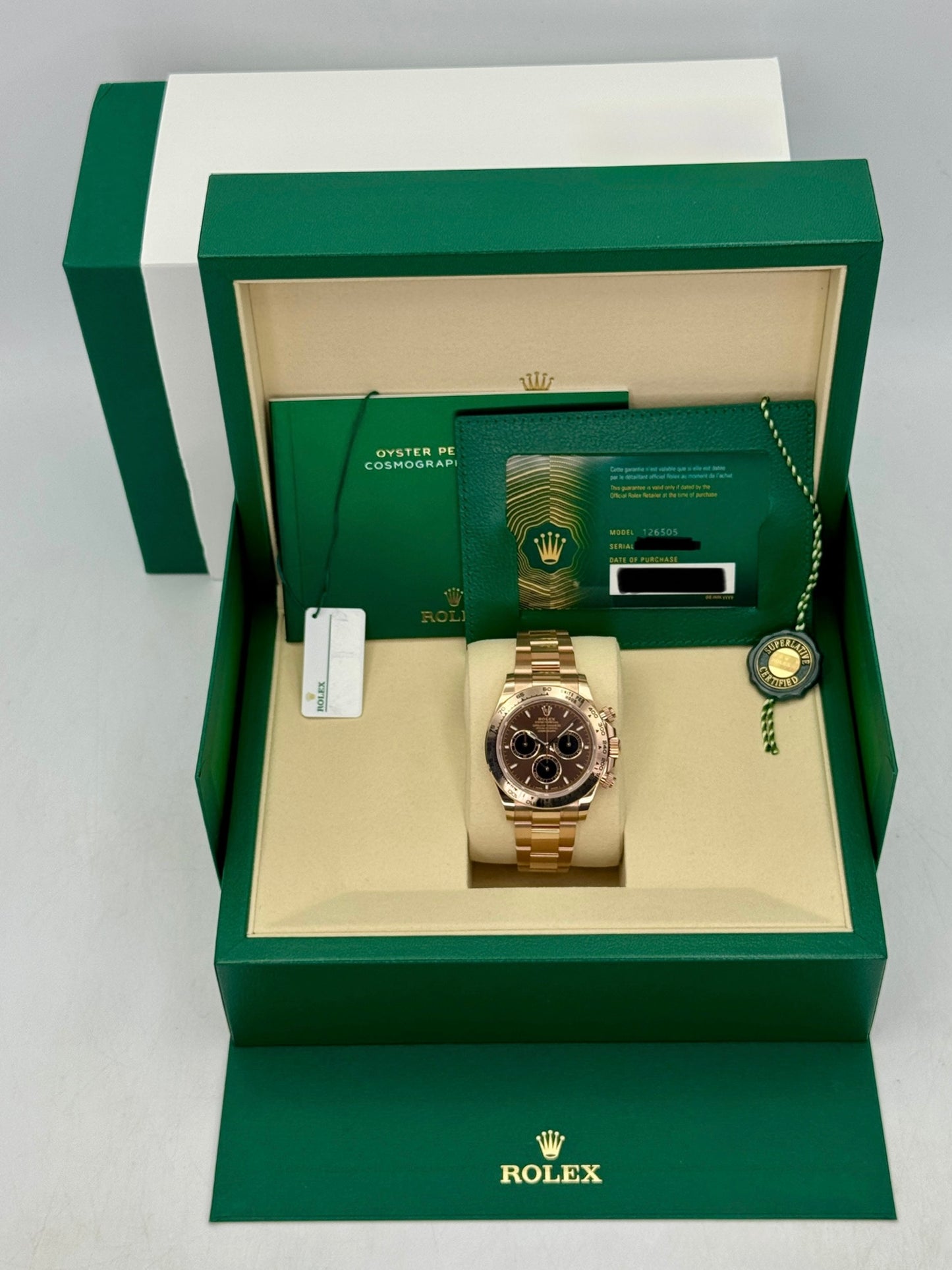 2025 Rolex Daytona 40mm 126505 Rose Gold Chocolate Dial
