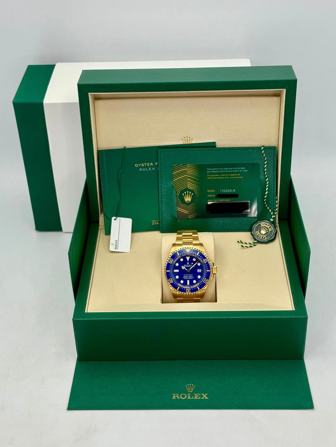 NEW 2026 Rolex Deepsea 44mm 136668LB 18K Yellow Gold Blue Dial