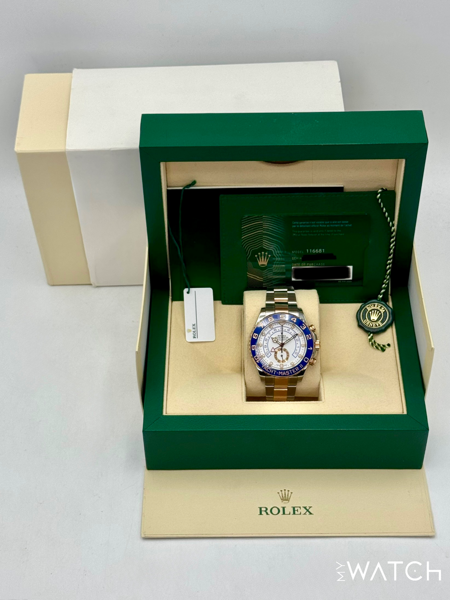 Rolex Yacht-Master II 44mm 116681 Two-Tone White Dial