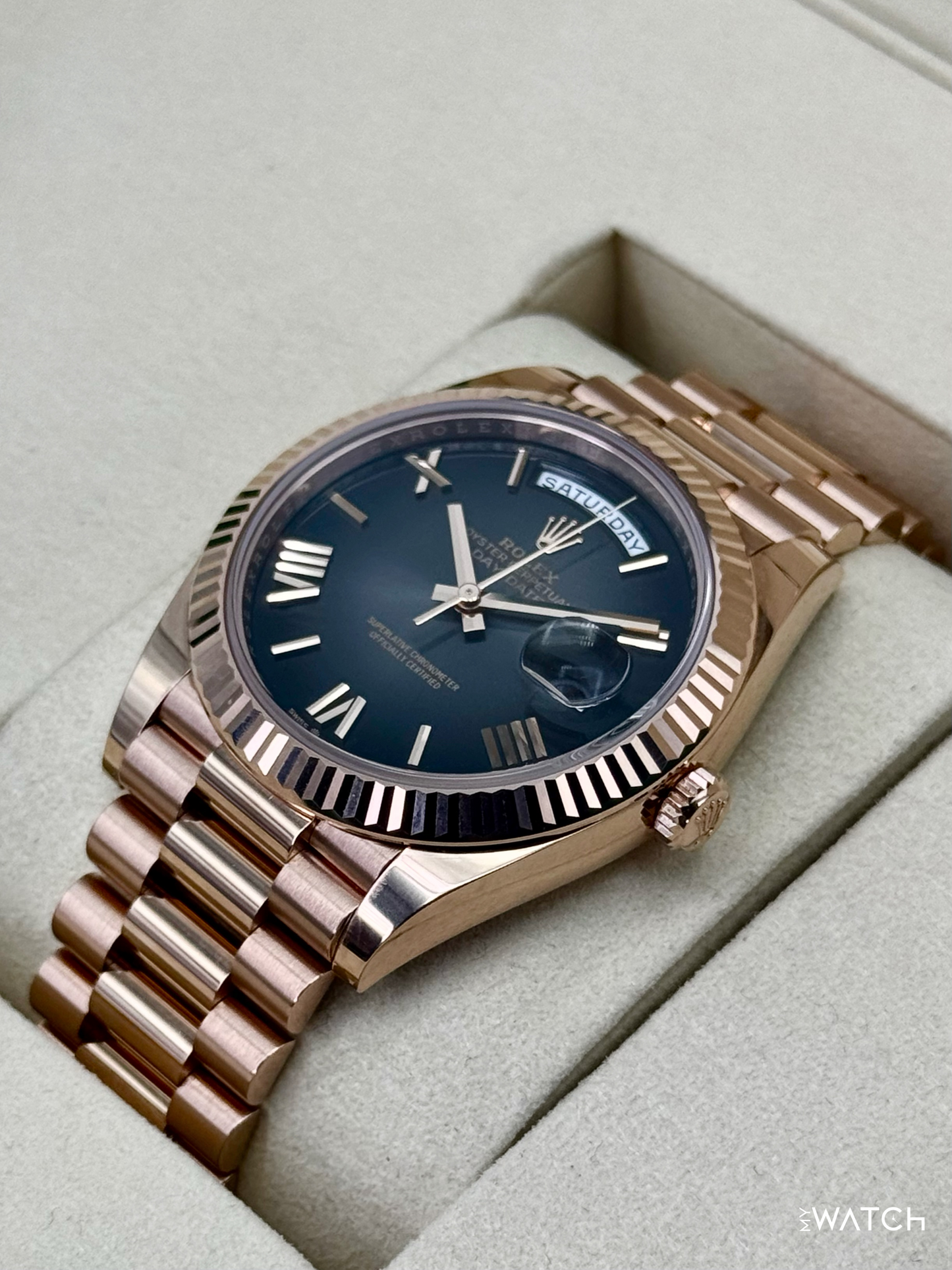 2025 Rolex Day-Date 40mm 228235 Presidential Slate Ombre Dial - MyWatchLLC