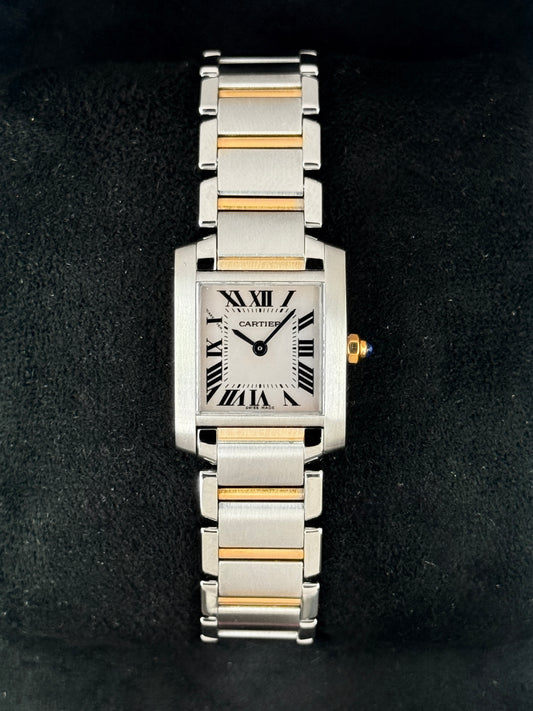 2010 Cartier Tank Francaise 20mm W51027Q4 Two-Tone Mother of Pearl Dial