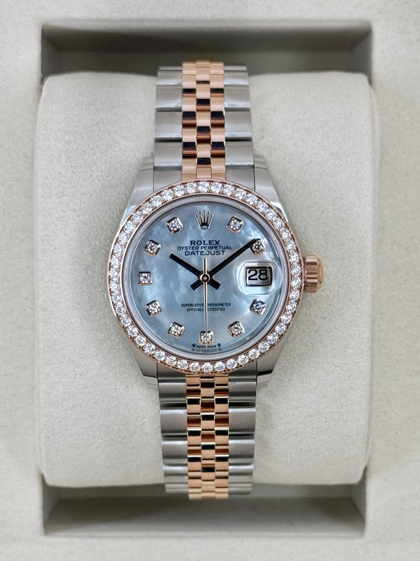NEW 2026 Rolex Datejust 28mm 279381RBR Mother of Pearl Diamond Dial