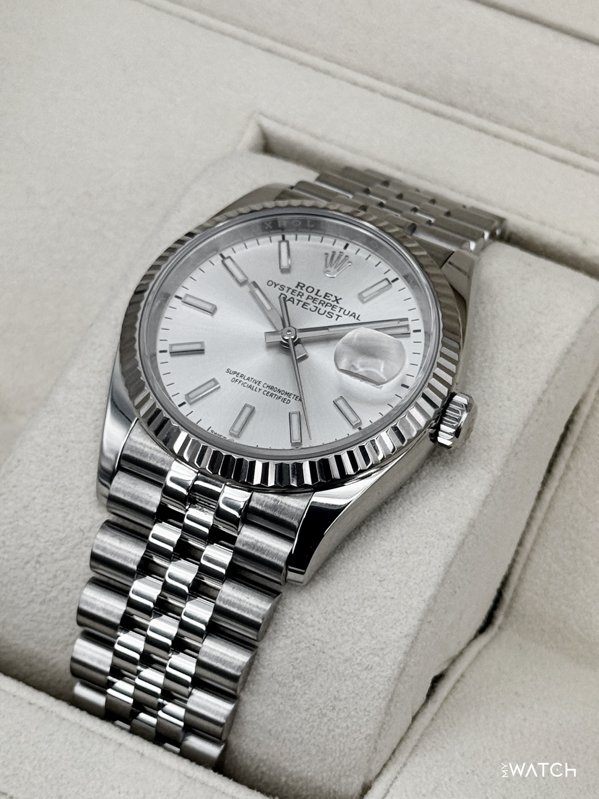 2021 Rolex Datejust 36mm 126234 Stainless Steel Jubilee Silver Dial - MyWatchLLC