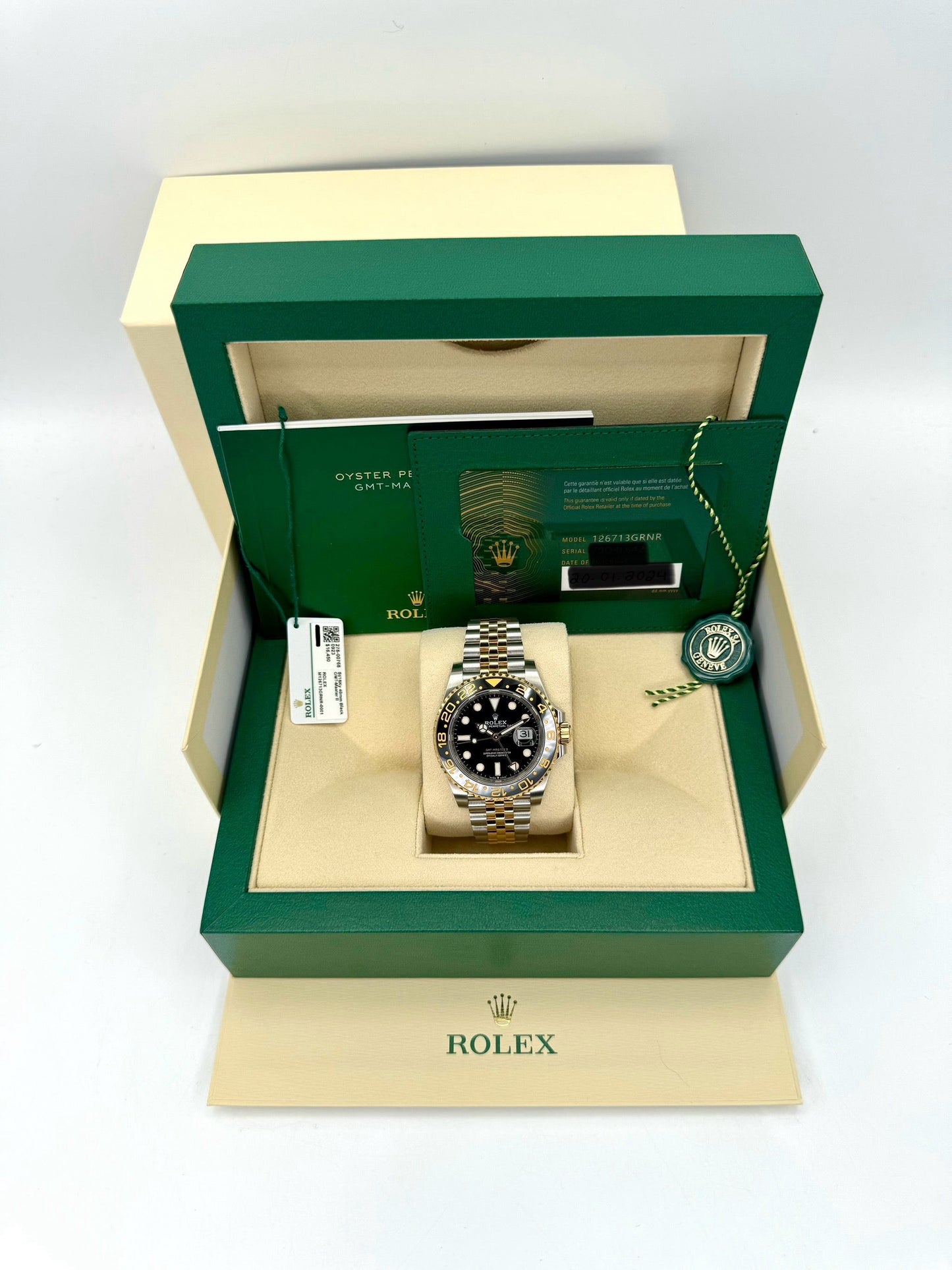 2024 Rolex GMT-Master II 40mm 126713GRNR Two-Tone Jubilee Black Dial - MyWatchLLC