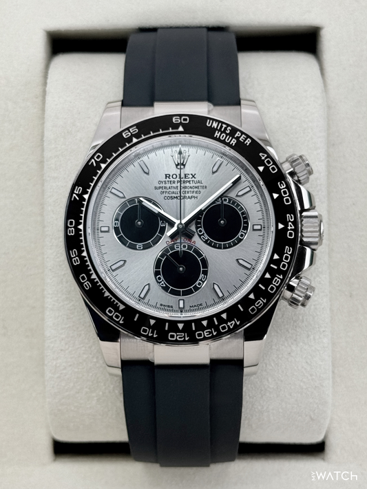 2026 Rolex Daytona 40mm 126519LN White Gold Oysterflex Silver Ghost Dial