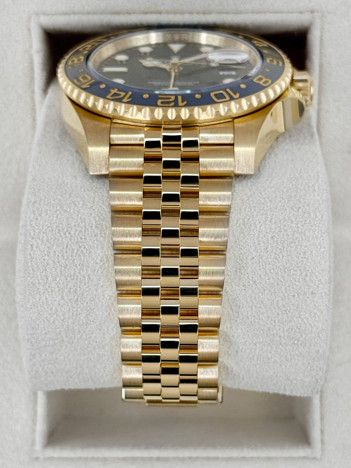 2023 Rolex GMT-Master II 40mm 126718GRNR Yellow Gold Jubilee Black Dial