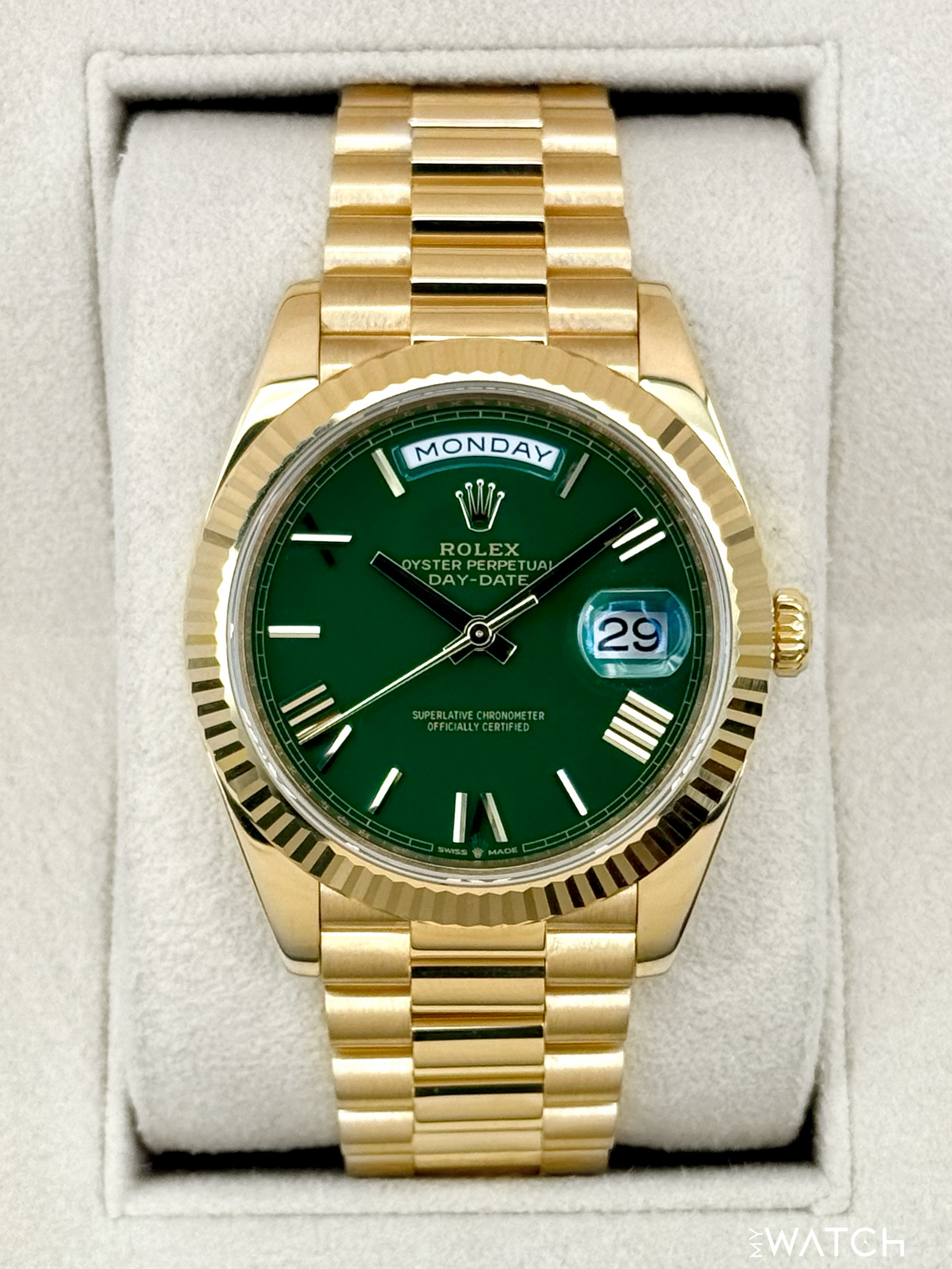2022 Rolex Day-Date 40mm 228238 Presidential Green Dial - MyWatchLLC