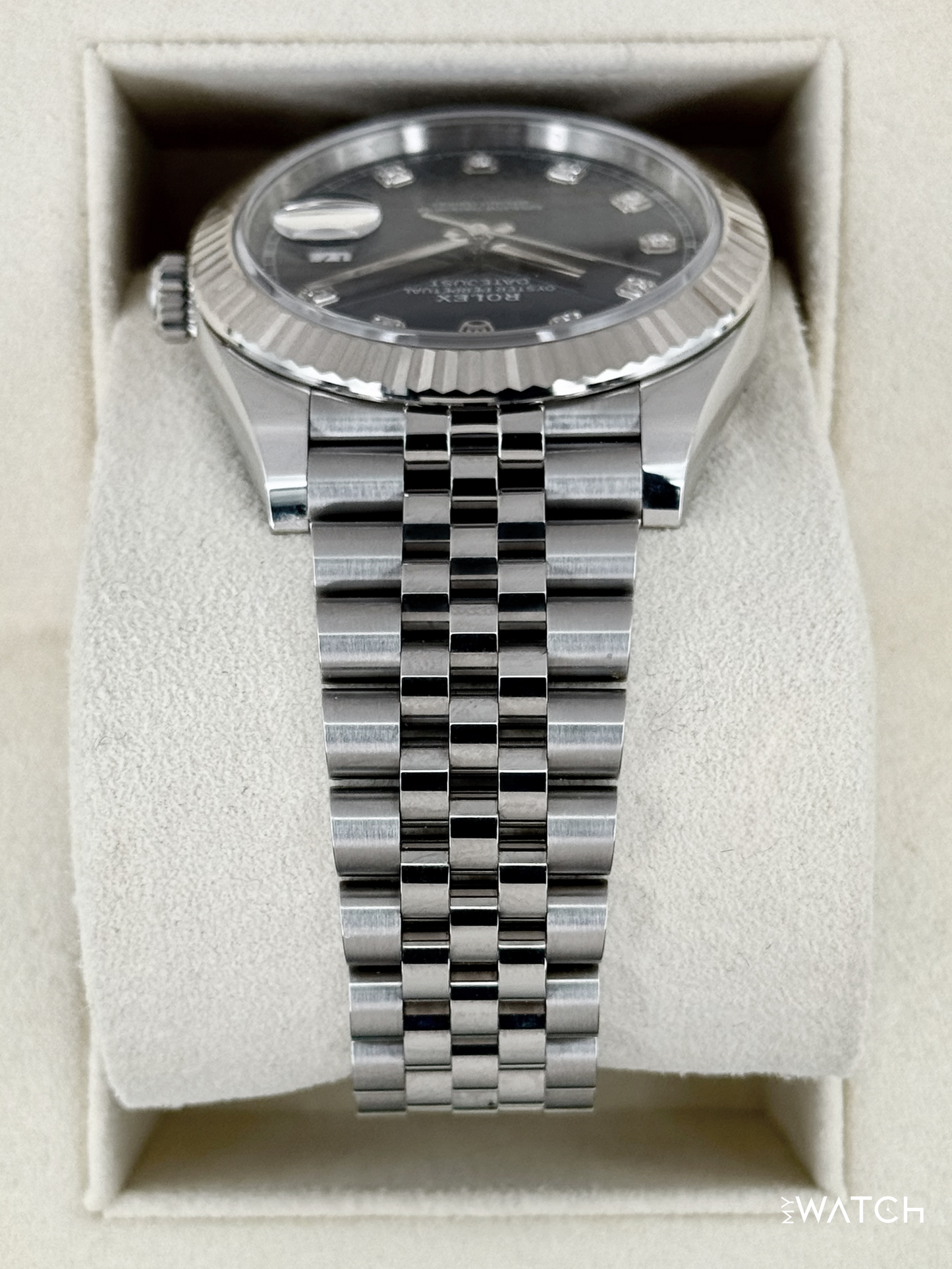 2020 Rolex Datejust 41mm 126334 Stainless Steel Jubilee Blue Diamond Dial - MyWatchLLC