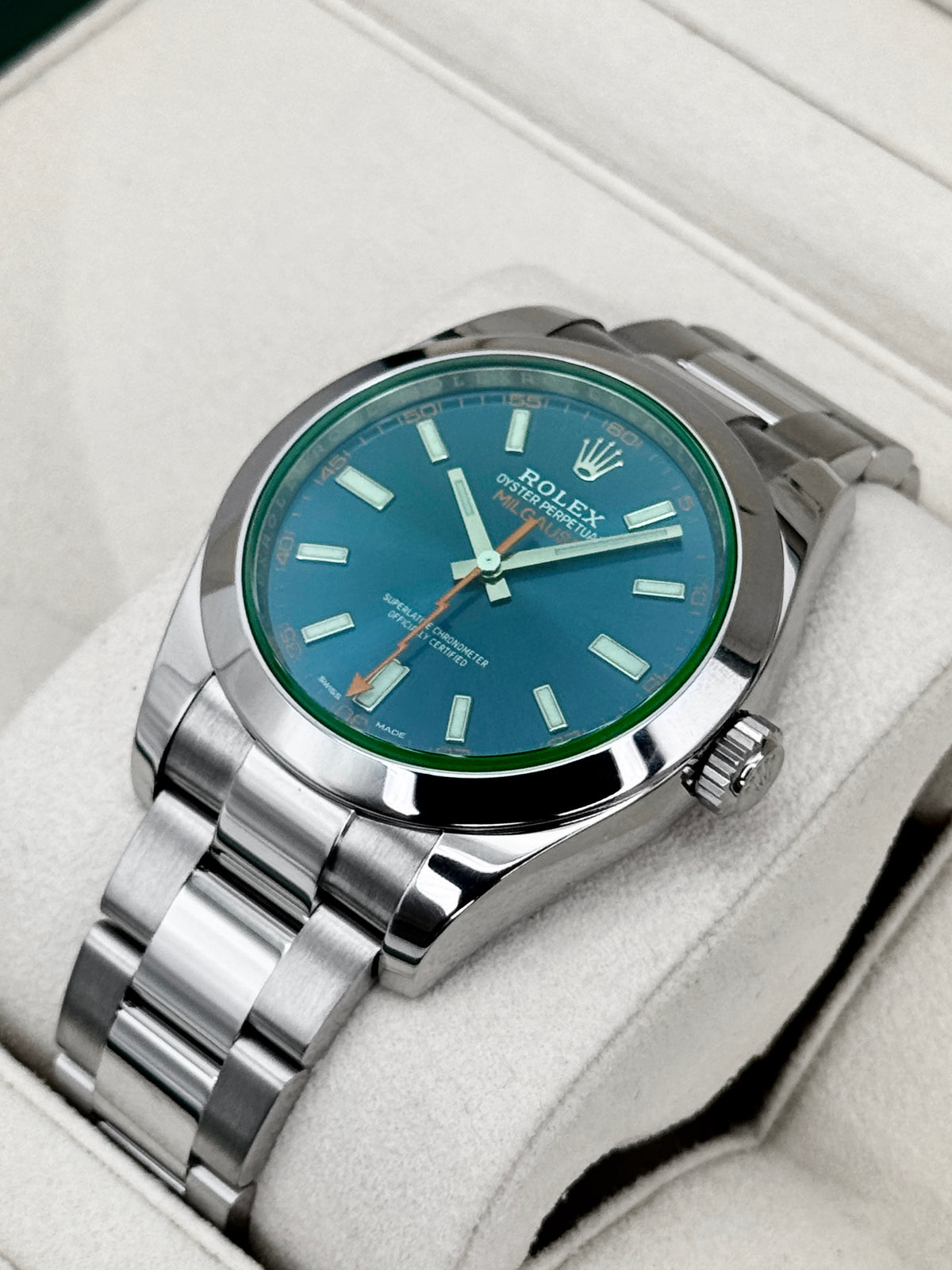2020 Rolex Milgauss 40mm 116400GV Stainless Steel Blue Dial