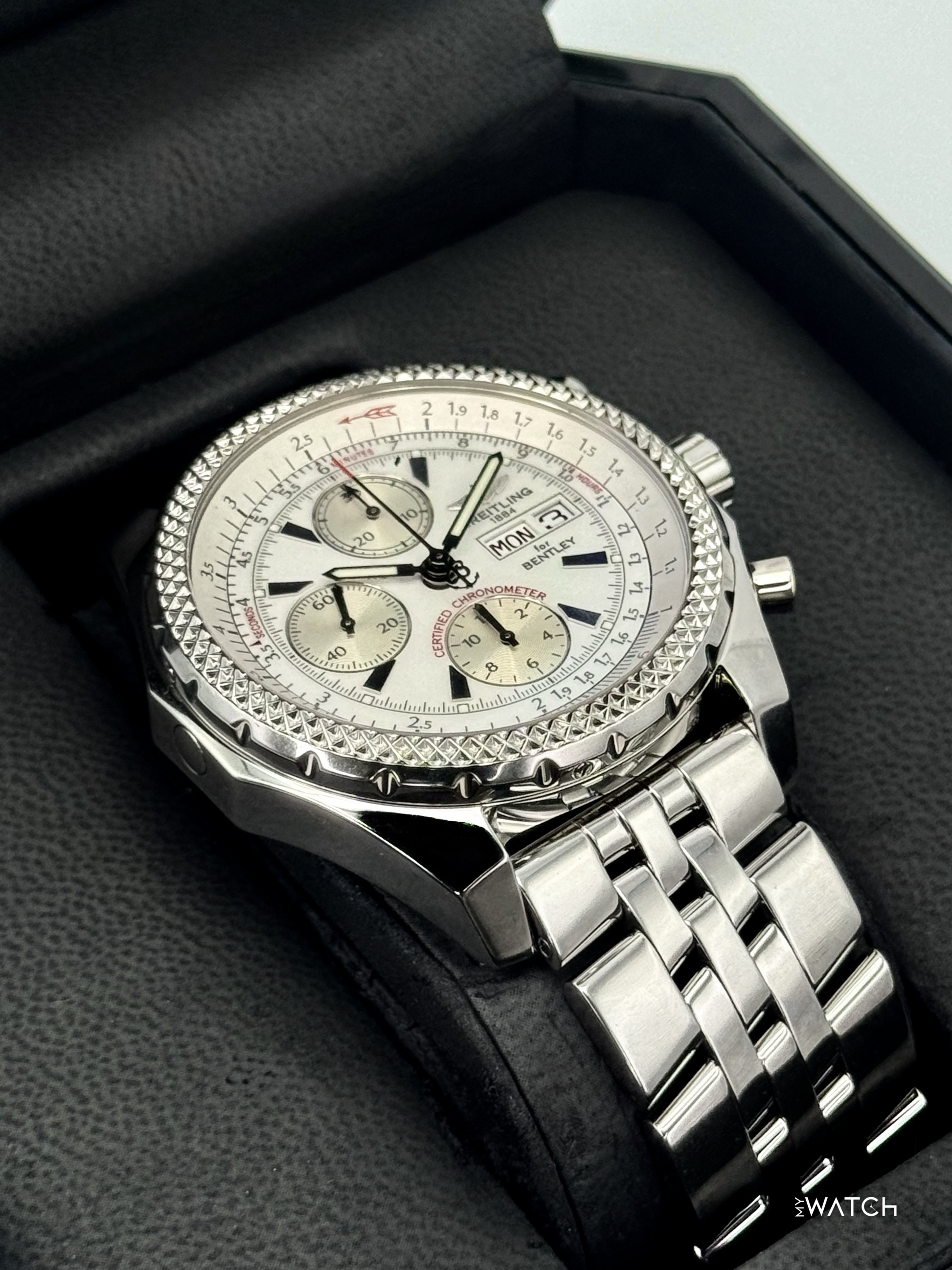 2008 Breitling Bentley Gt 45mm A1336212 Stainless Steel White Dial - MyWatchLLC