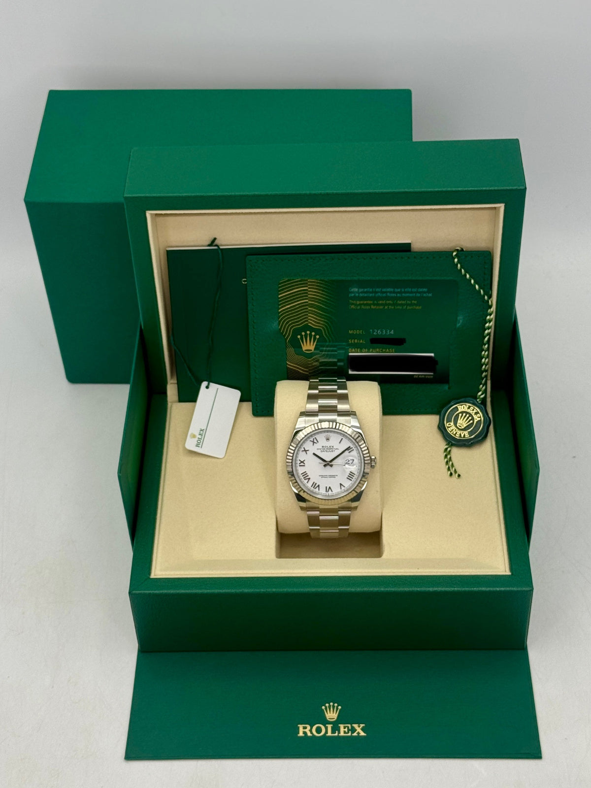 NEW 2026 Rolex Datejust 41mm 126334 Stainless Steel Oyster White Roman Numeral Dial