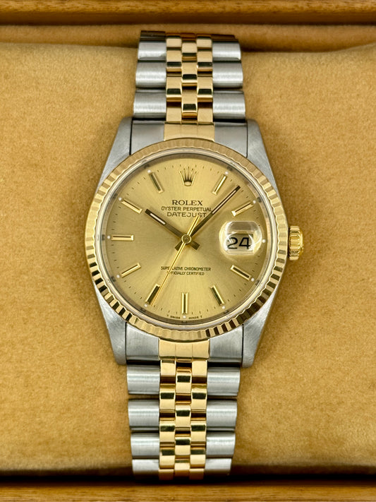 1991 Rolex Datejust 36mm 16233 Two-Tone Jubilee Champagne Dial