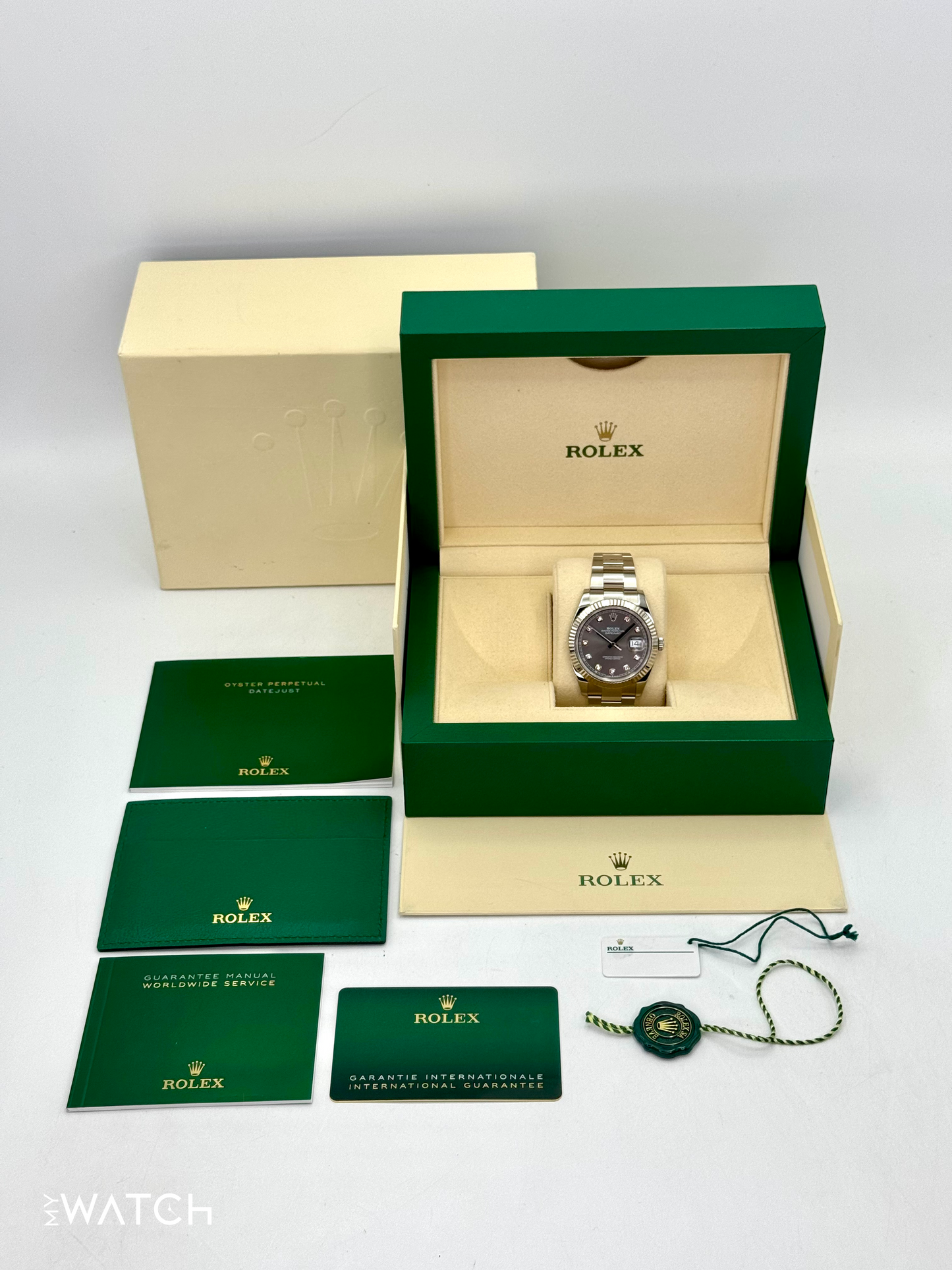 2022 Rolex Datejust 41mm 126334 Stainless Steel Oyster Rhodium Diamond Dial