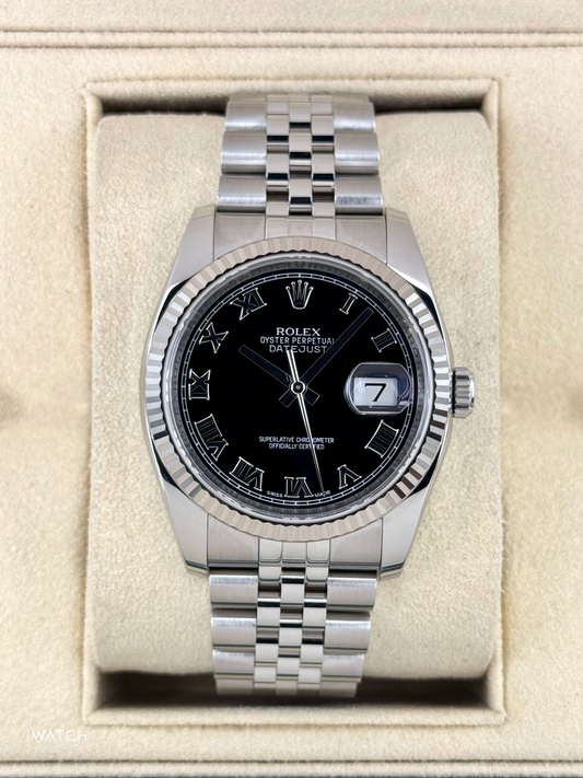 2016 Rolex Datejust 36mm 116234 Stainless Steel Jubilee Black Dial
