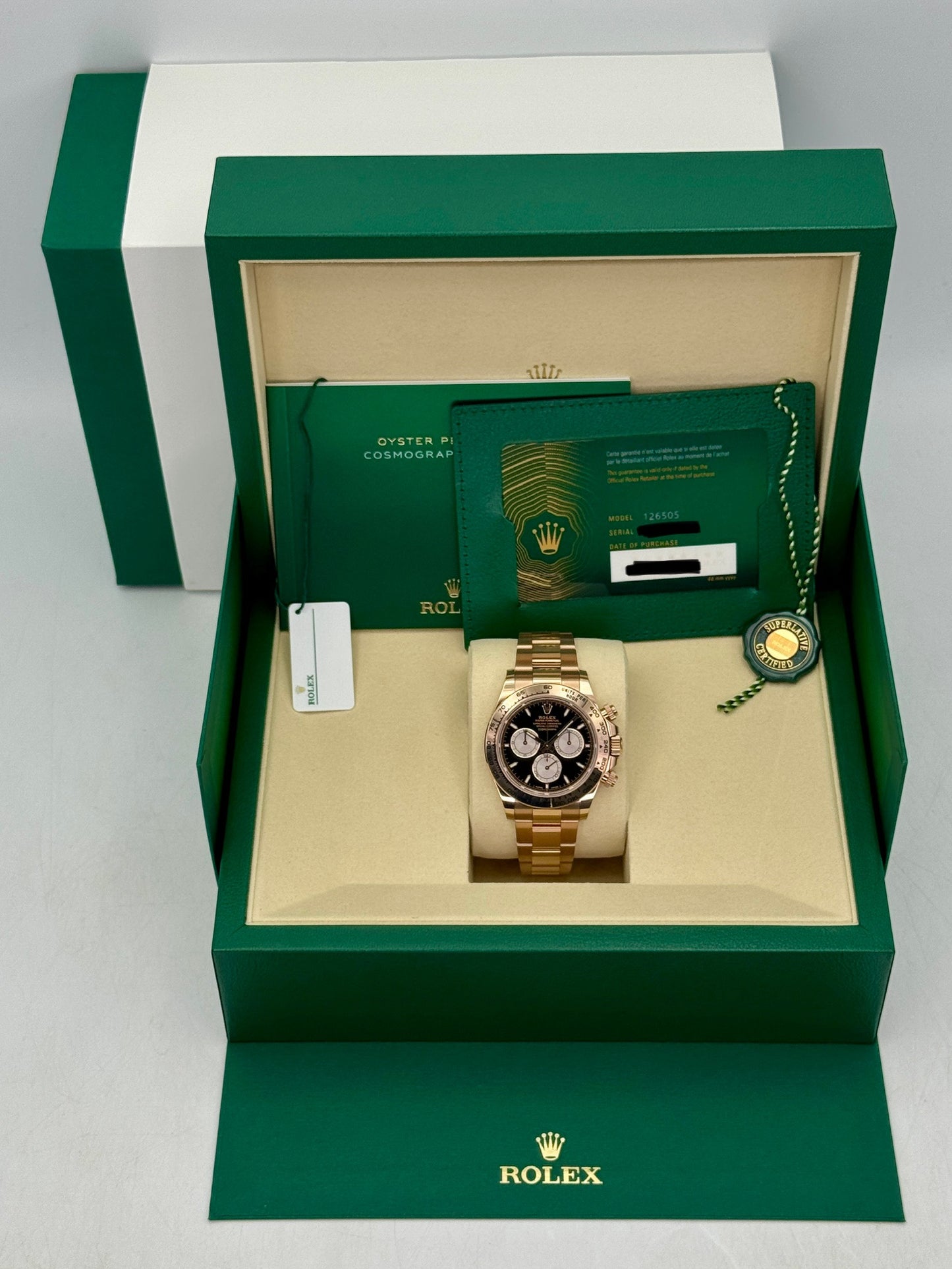 2026 Rolex Daytona 40mm 126505 Rose Gold Black Dial