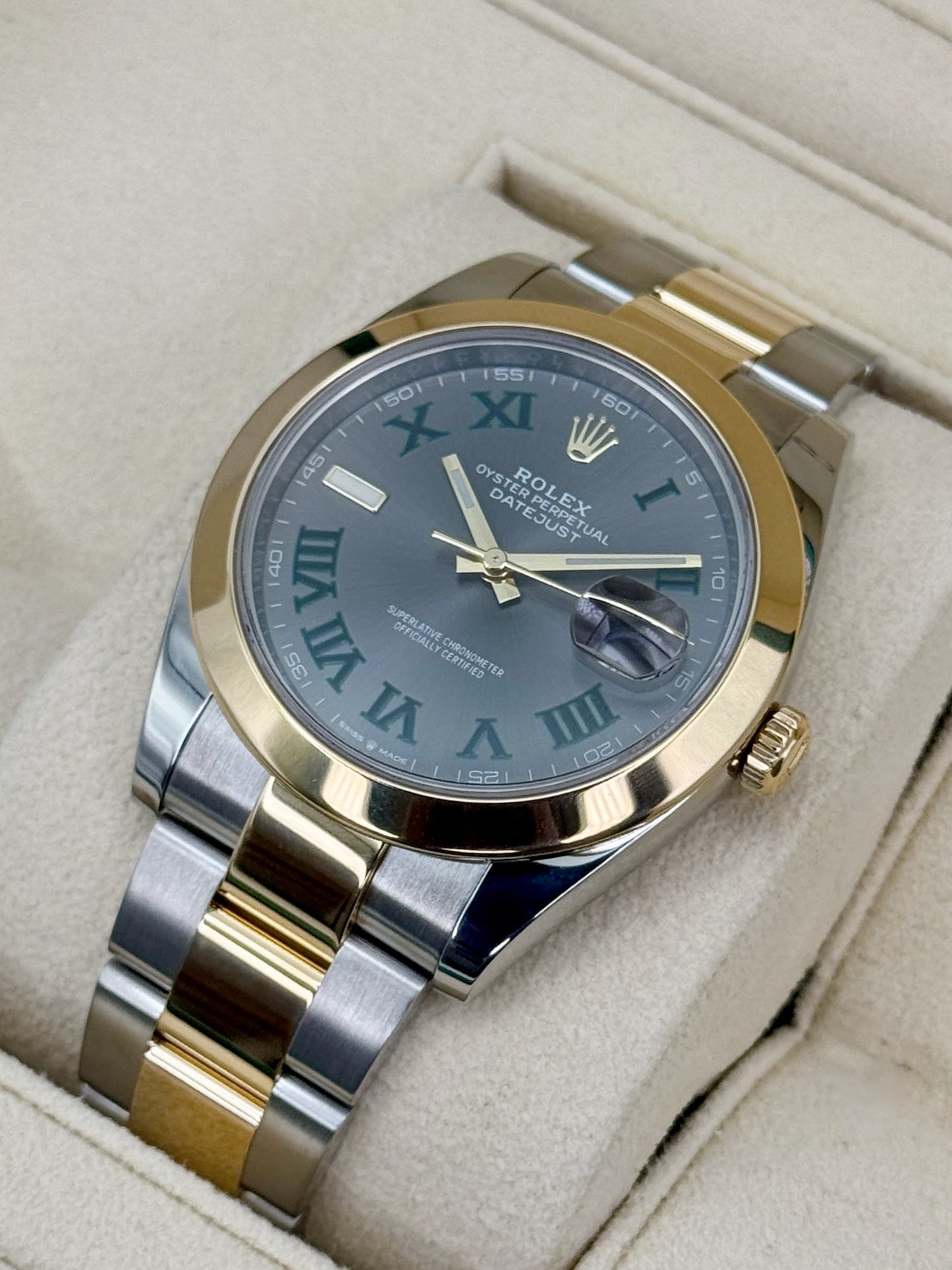 2021 Rolex Datejust 41mm 126303 Two-Tone Oyster Wimbledon Dial
