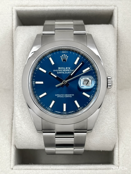 2018 Rolex Datejust 41mm 126300 Stainless Steel Oyster Blue Dial