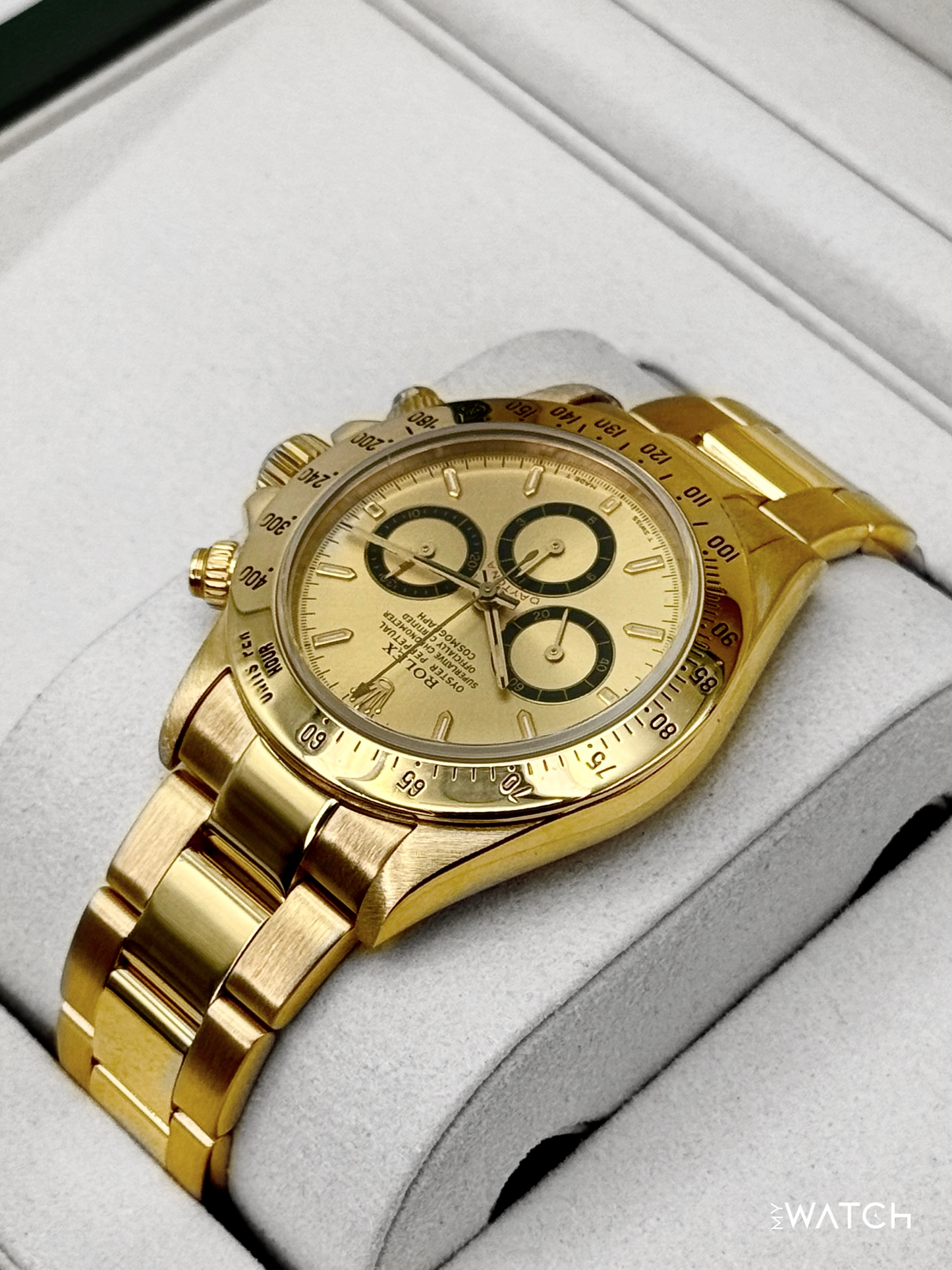 1997 Rolex Daytona 40mm 16528 Yellow Gold Champagne Dial - MyWatchLLC