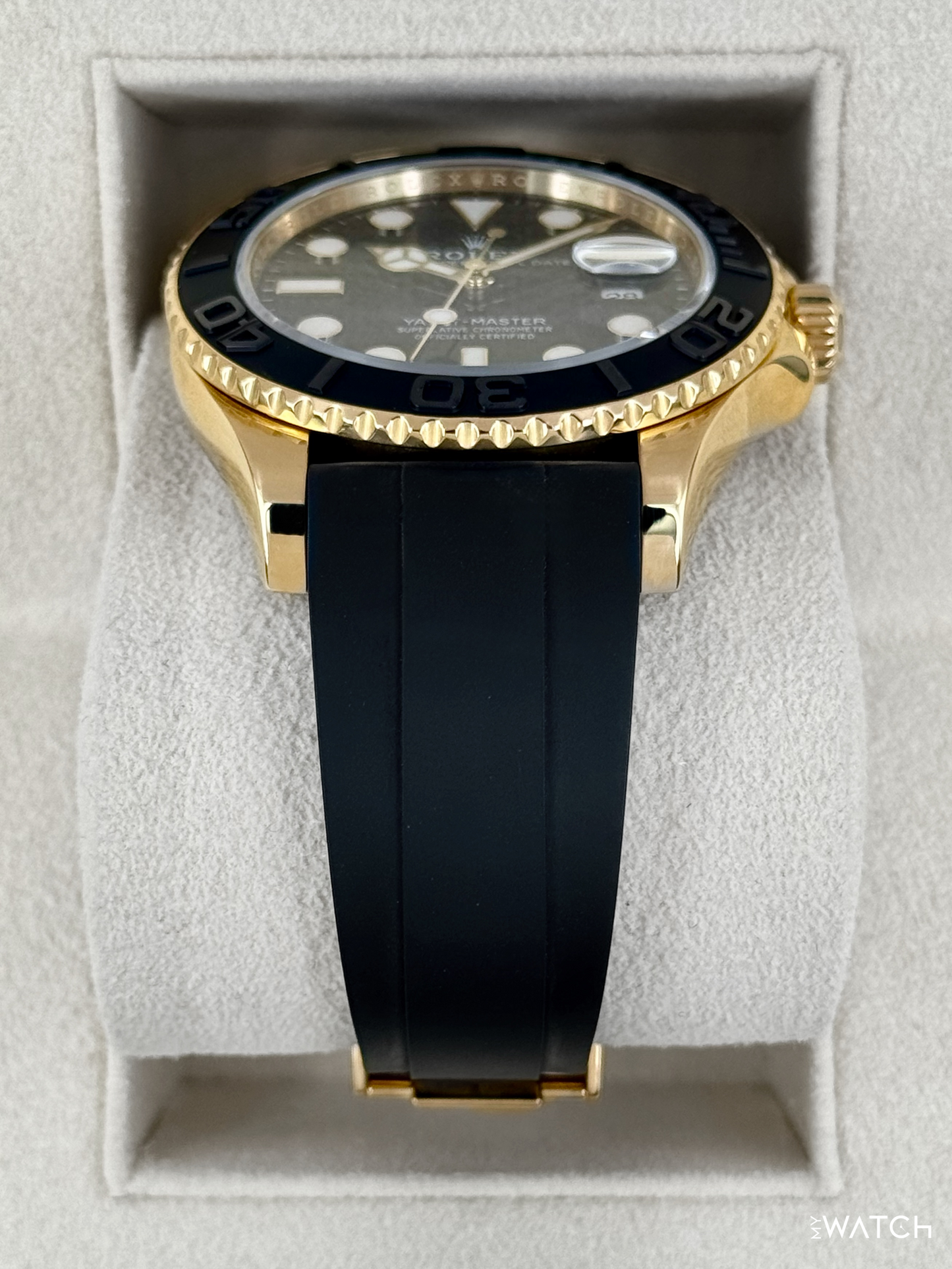 2022 Rolex Yacht-Master 42mm 226658 Gold Oysterflex Black Dial - MyWatchLLC