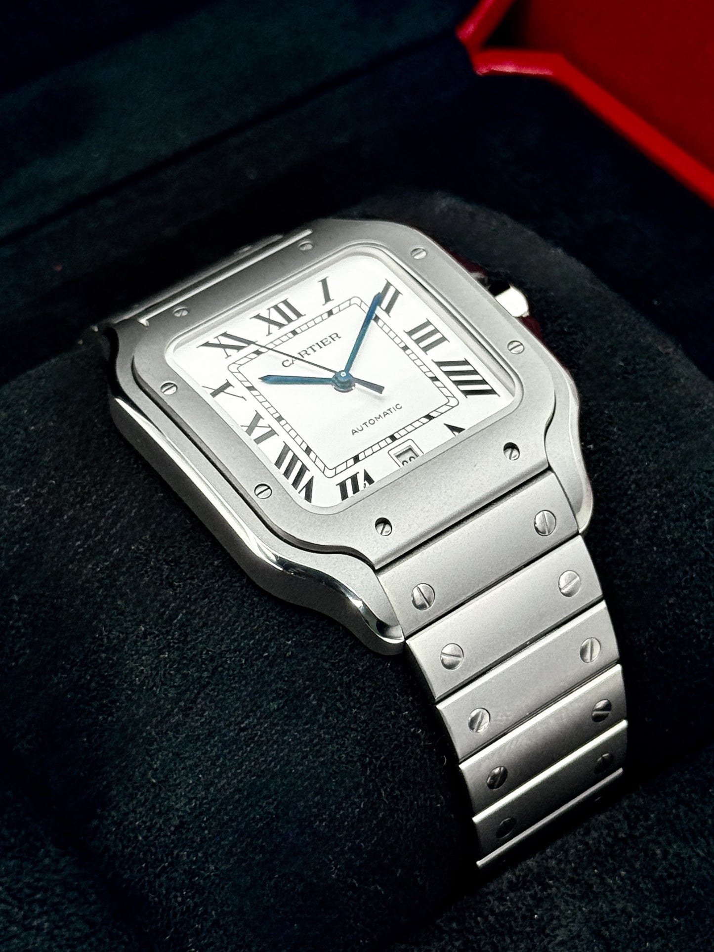2025 Cartier Santos De Cartier 39.8mm WSSA0089 Titanium White Dial