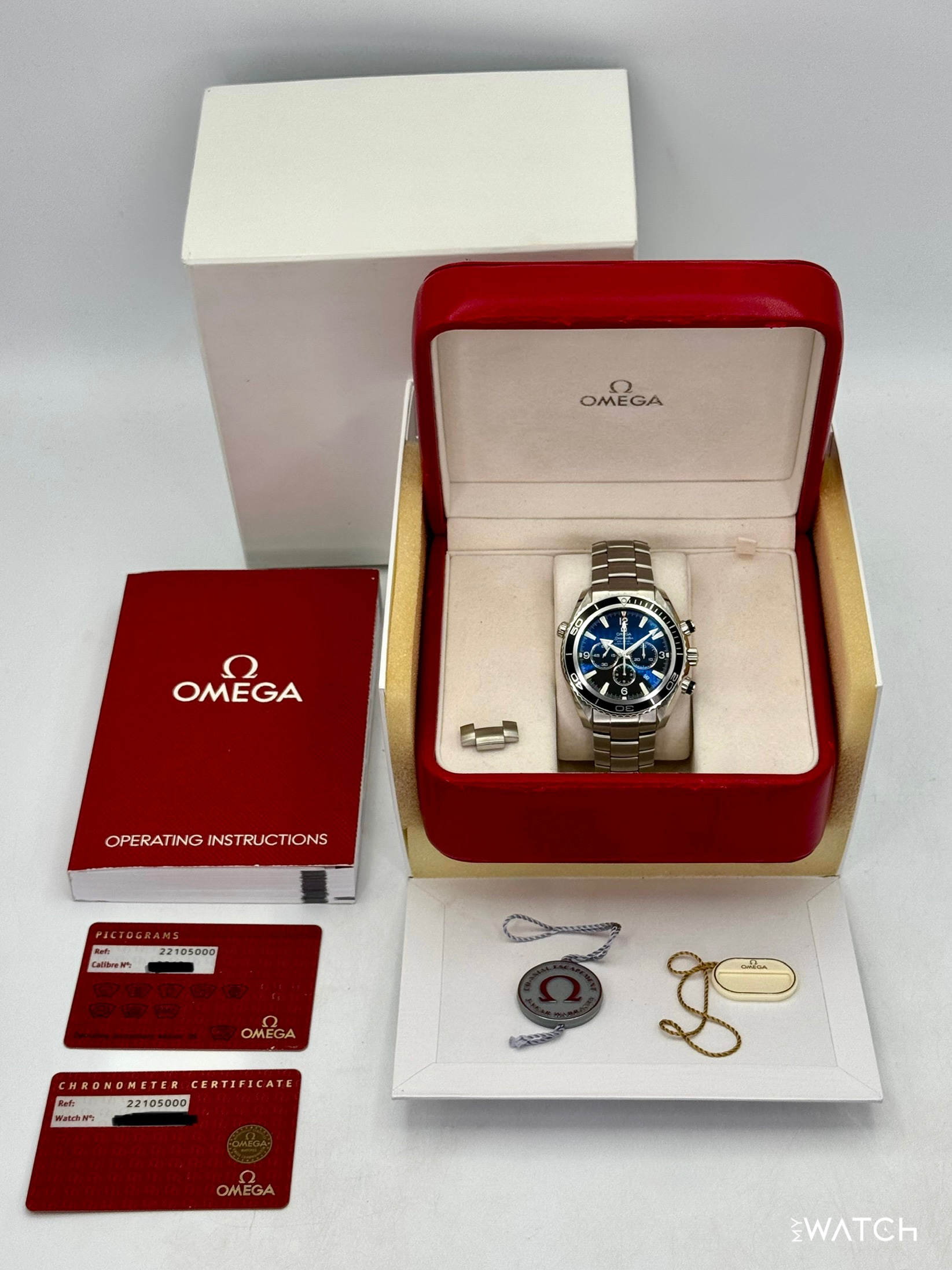 Omega Seamaster Planet Ocean Chronograph 45.5mm 2210.50.00 Black Dial - MyWatchLLC