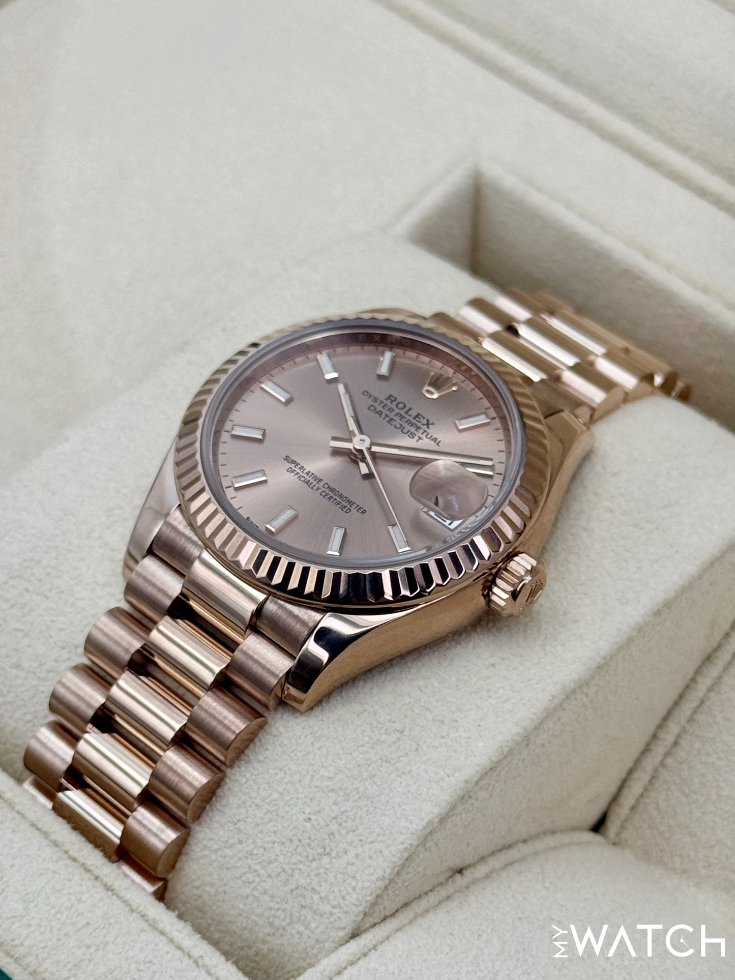2023 Rolex Datejust 31mm 278275 Rose Gold Rose Dial