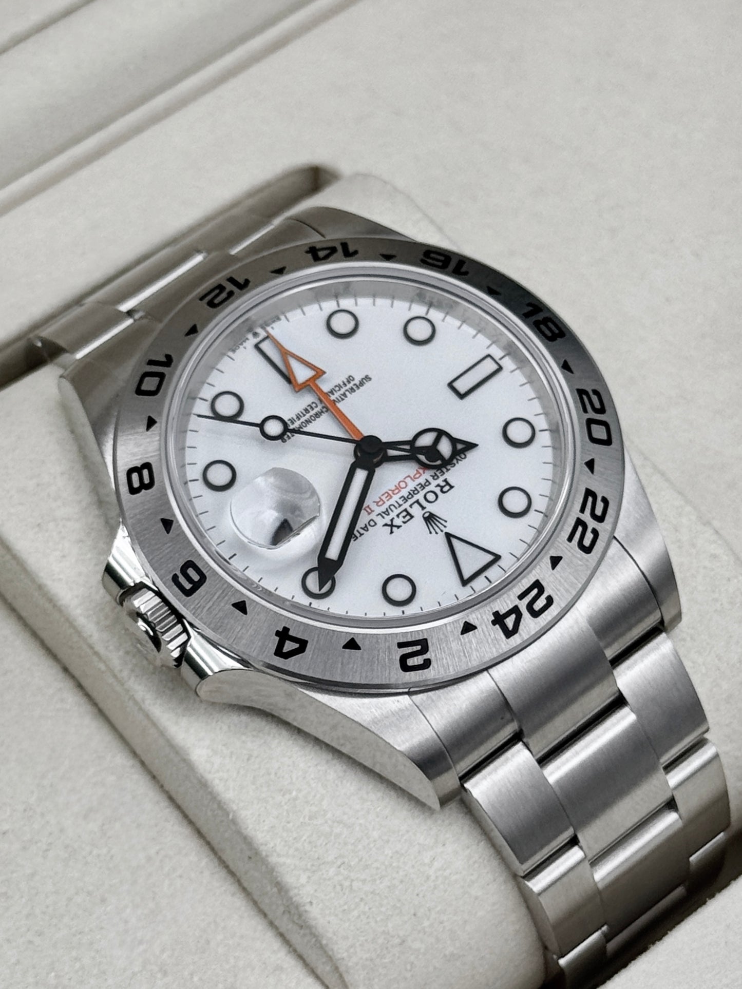 2026 Rolex Explorer II 42mm 226570 Stainless Steel Polar White Dial