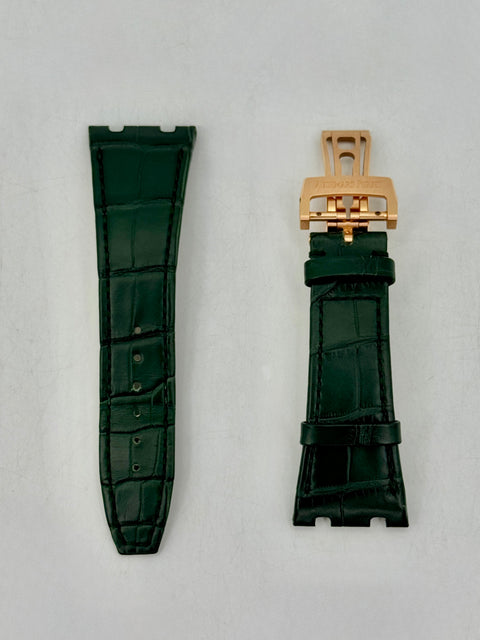 Audemars Piguet Royal Oak 41mm Green Alligator Leather Strap with Deployant Clasp