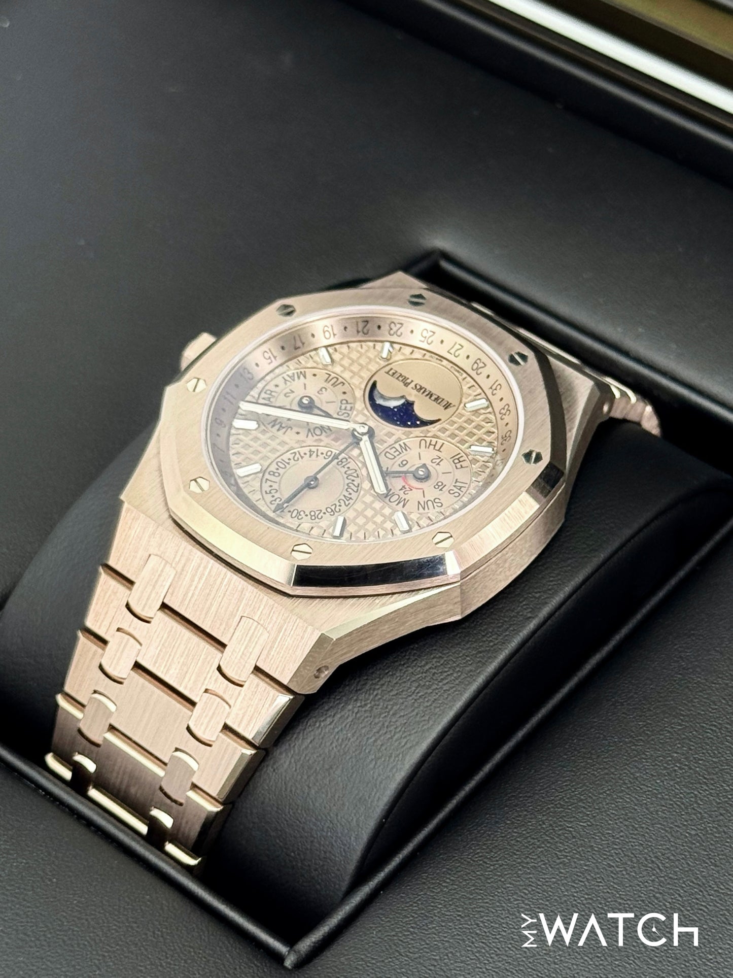 NEW 2025 Audemars Piguet Royal Oak 41mm 26674SG 18kt Sand Gold Perpetual Calendar